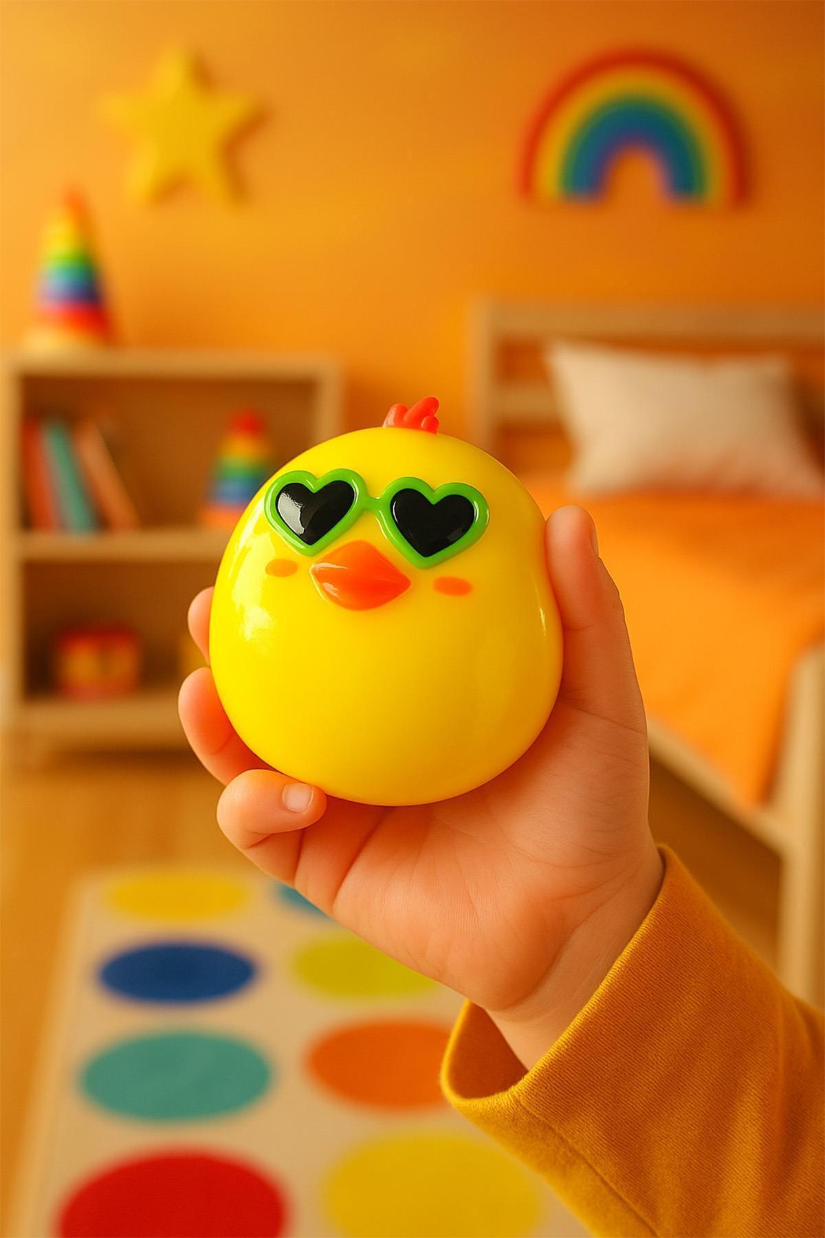 hak-iş oyuncak Gözlüklü Ördek Figürlü Squishy Stress Oyuncağı Yumuşacık Jel Squishy