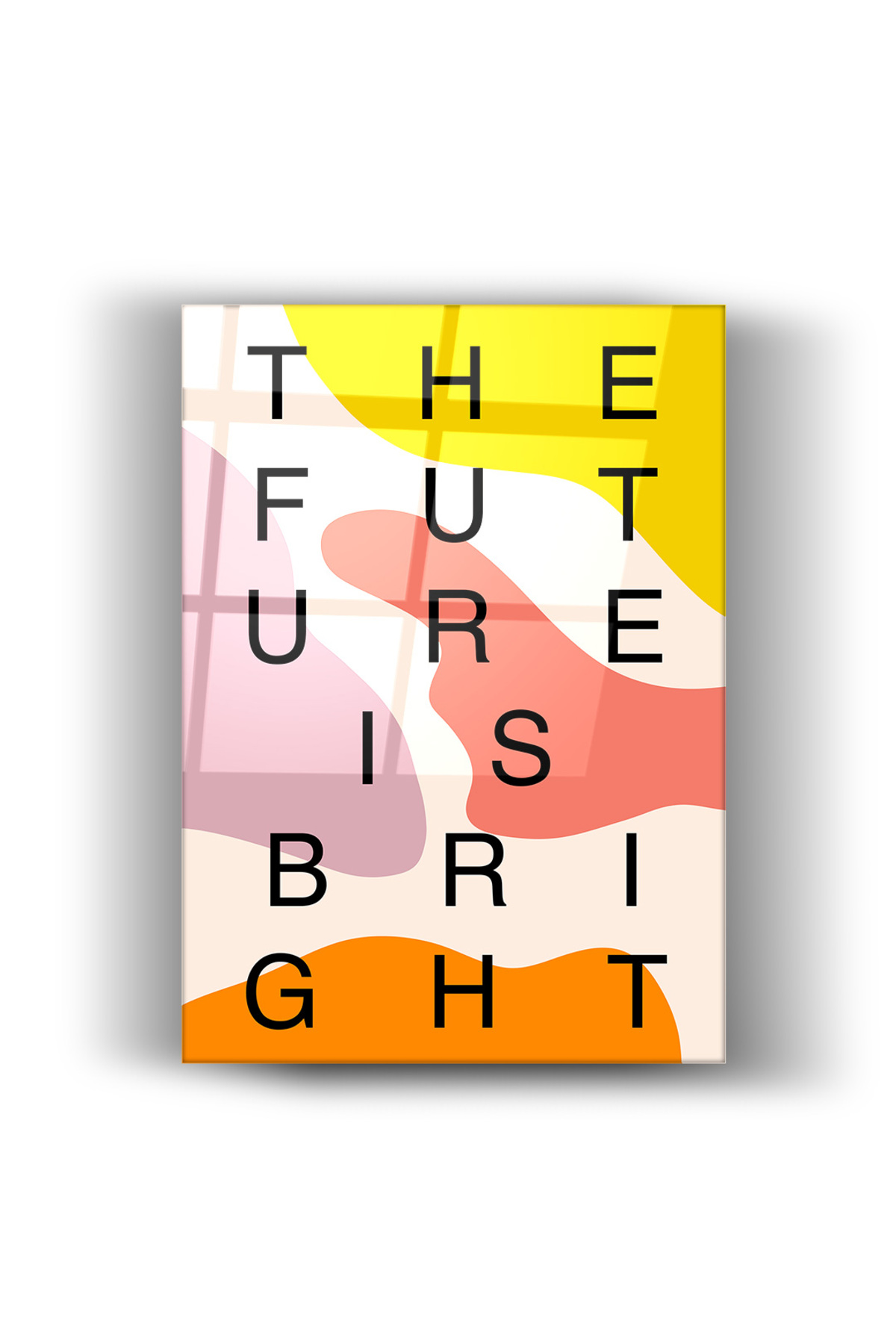 Renkli "The Future Is Brıght " Yazılı- Cam Tablo- Ev ve Ofis Dekorasyonu
