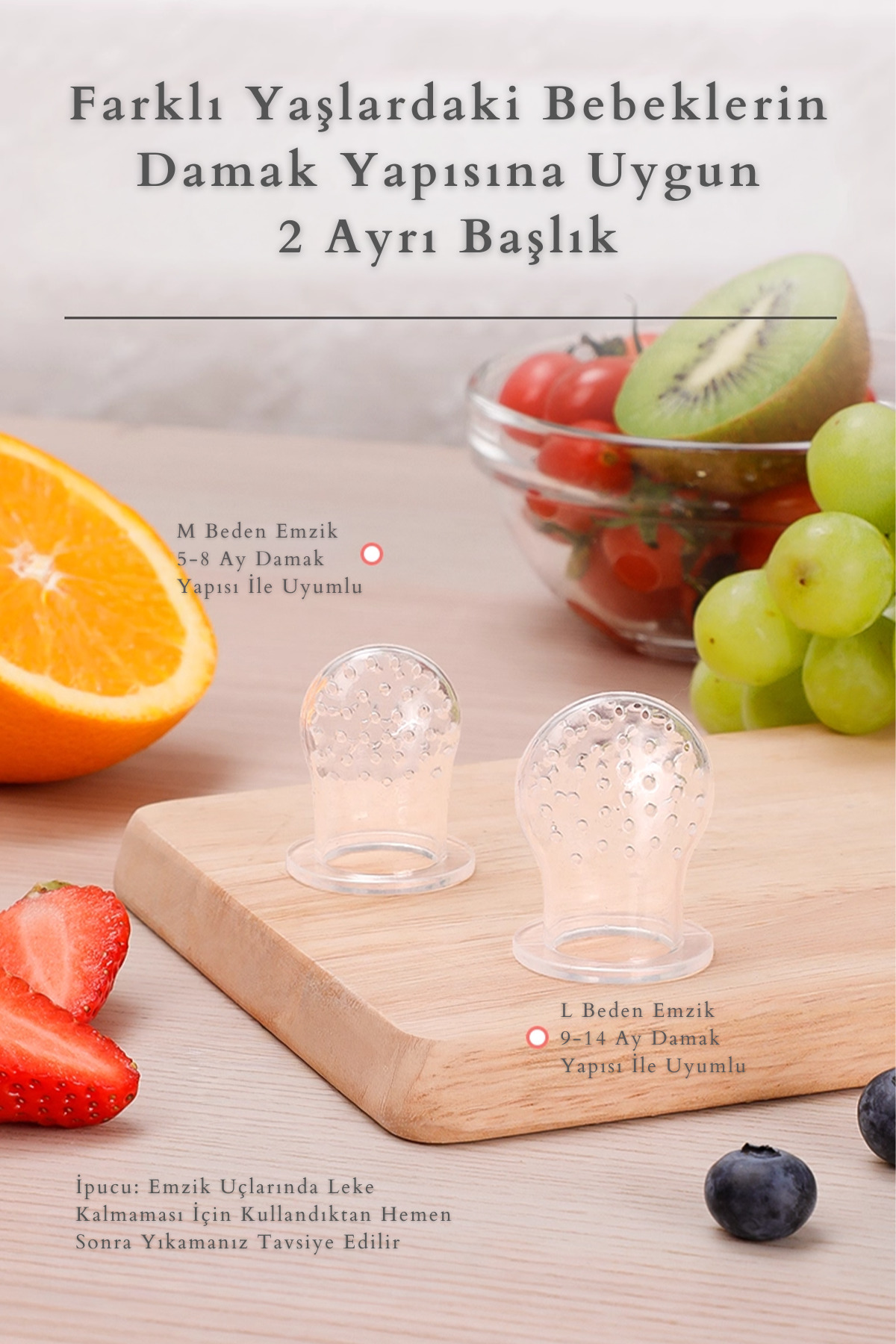 Kiwi Frutty Meyve Süzgeci-Diş Kaşıyıcı-Püre Emzik | Dondurma Kalıbı | %100 Gıda Sınıfı Silikon | 6-36 Ay fotoğrafı 2 (önizleme)