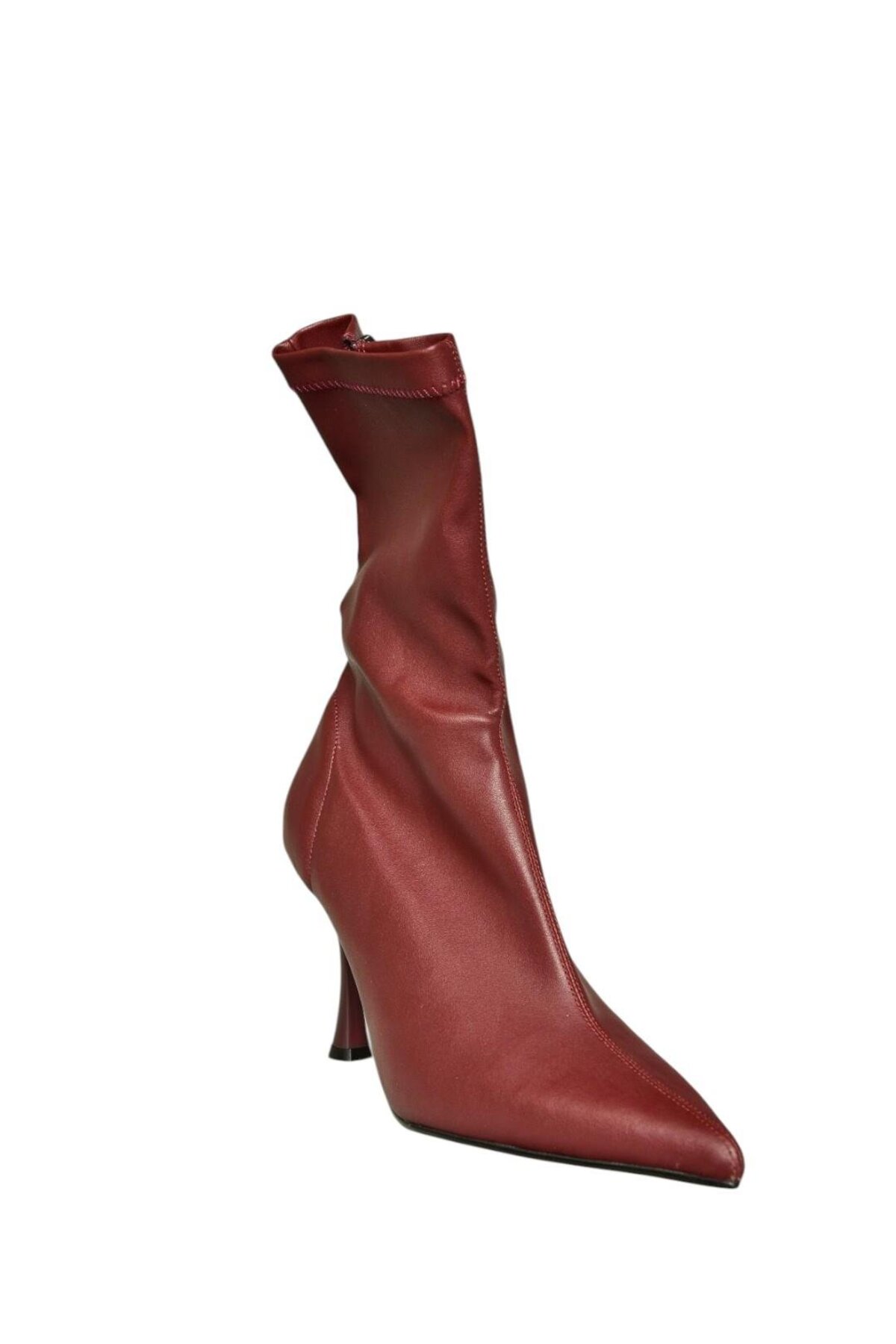 Fox Shoes T752582409 Bordo Streç Deri İnce Topuklu Kadın Bot görsel 7