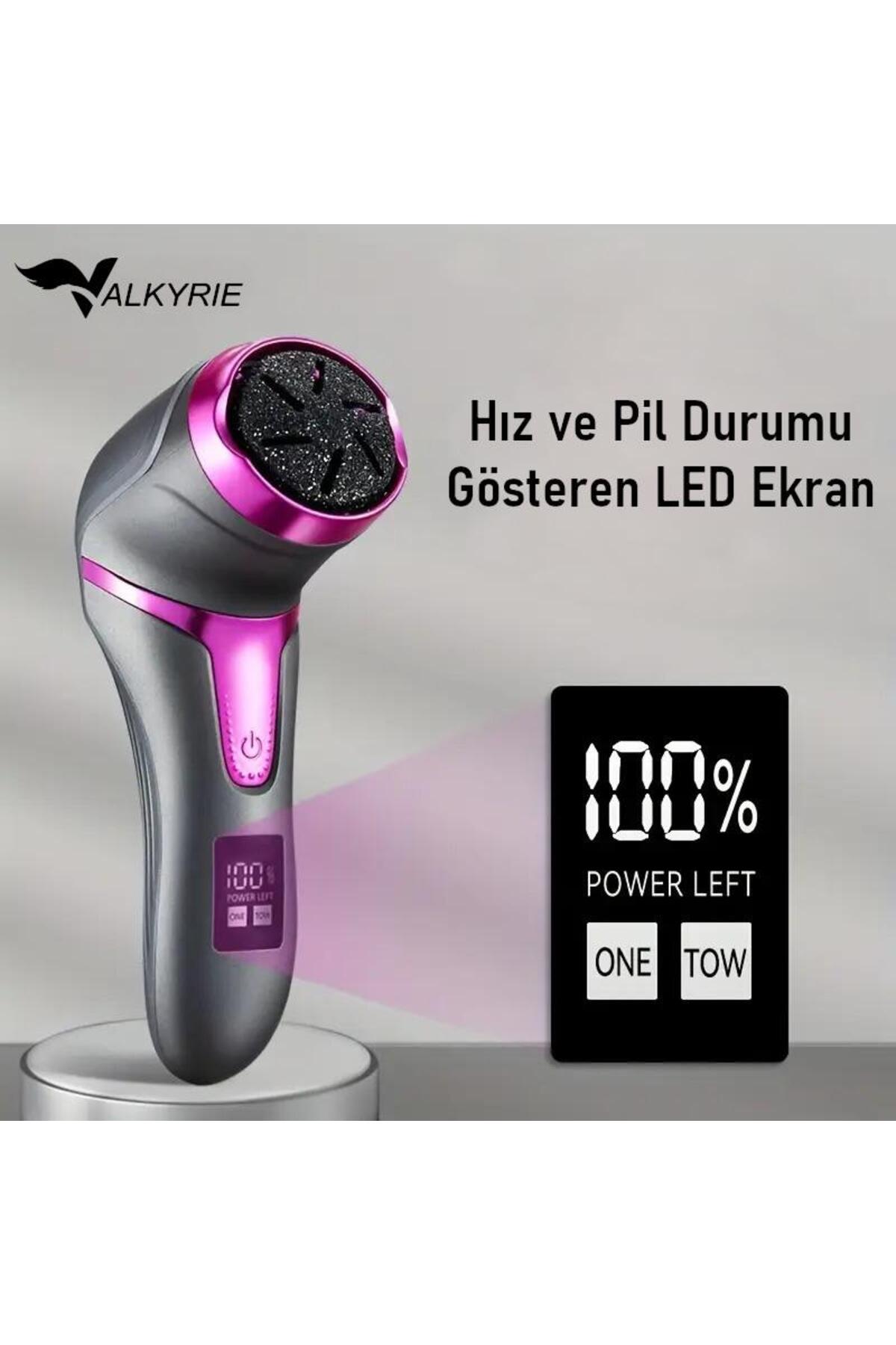 Profesyonel Ayak Bakım Cihazı 360° Dönen Başlık Dijital Ekranlı, Şarjlı & 10 Parça Pedikür Kiti Mor — MT-510 Foot Care Machine Mor — تصویر 7 از 9