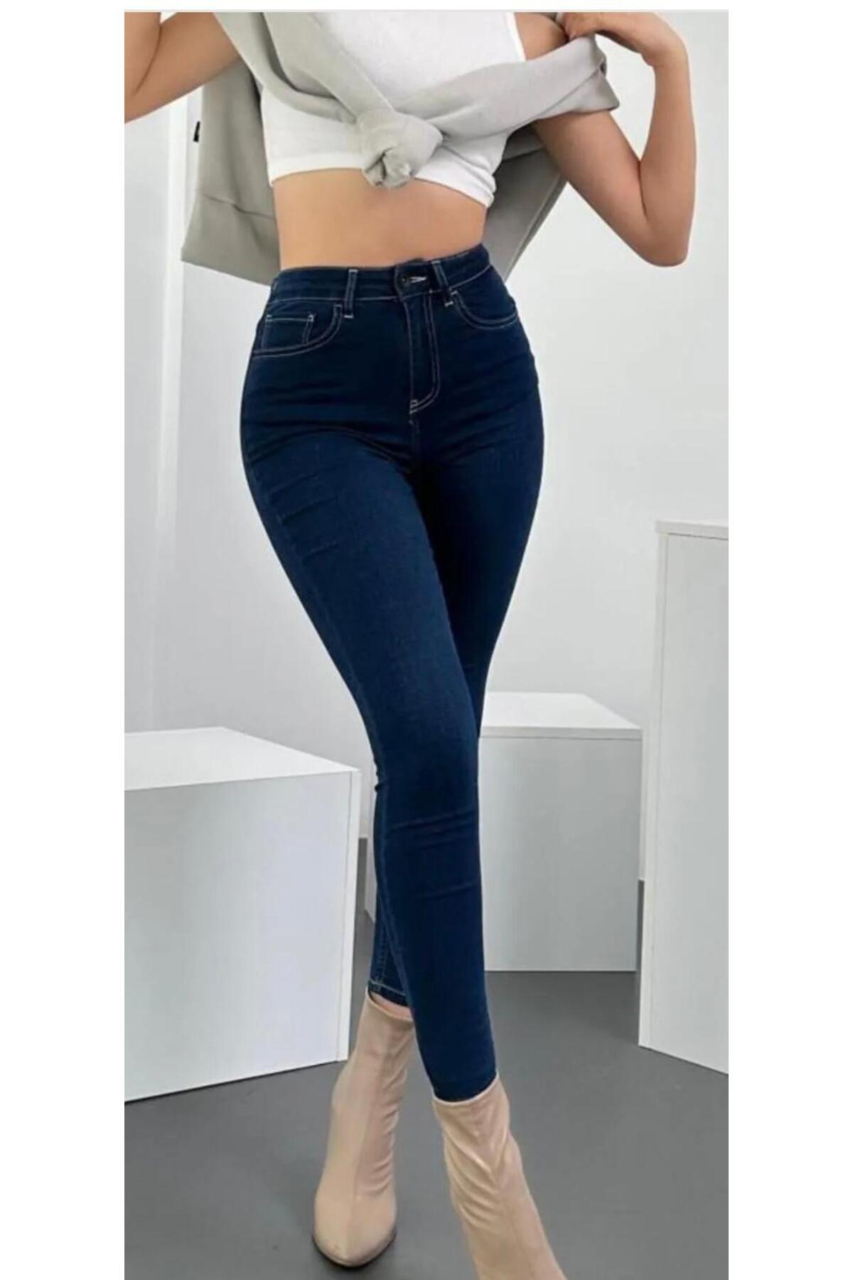 QUUL'Y YENİ SEZON//KADIN///SKİNNY JEANS//YÜKSEK BEL///TOPARLAYICI//LİKRALI//BİLEKTE//DAR PAÇA//KOT PANTOLON görsel 3