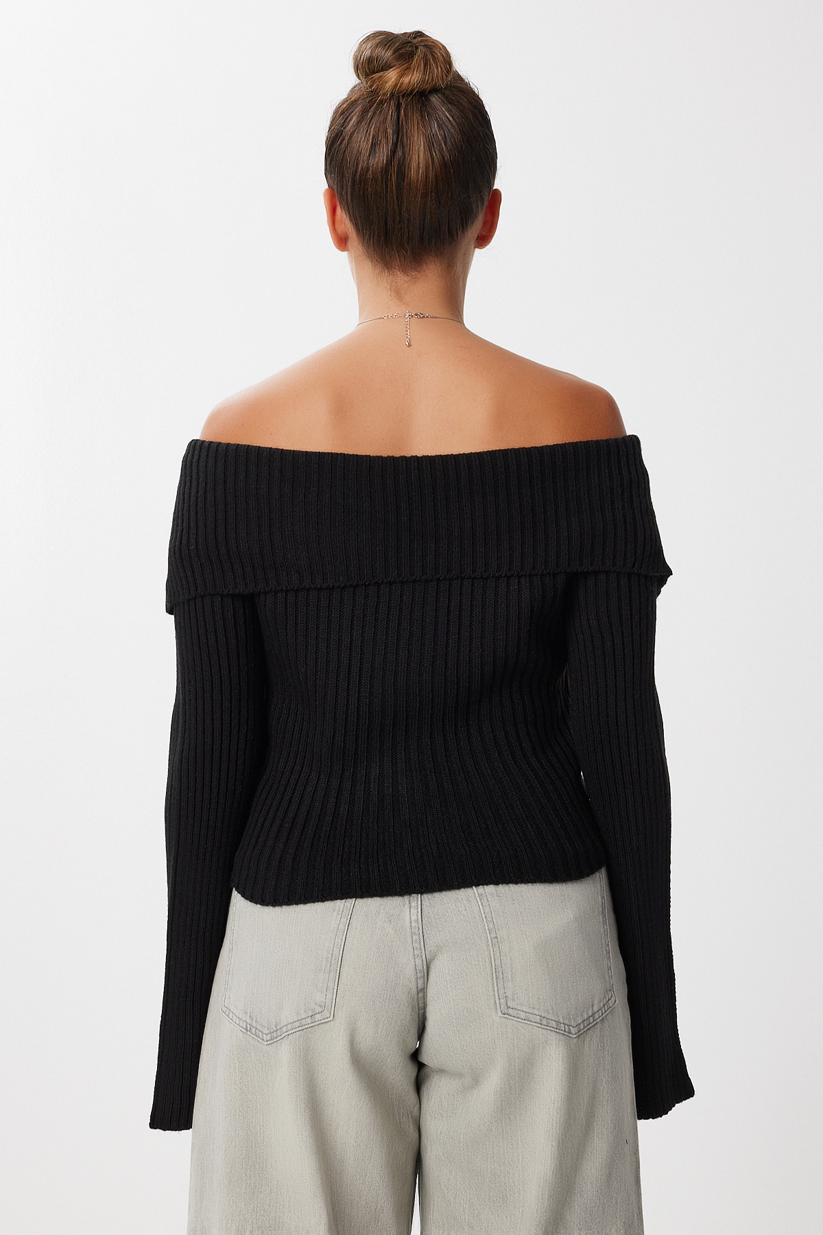 Lovelyİstanbul Fermuarlı Crop Triko Hırka LMT0031 SİYAH görsel 5