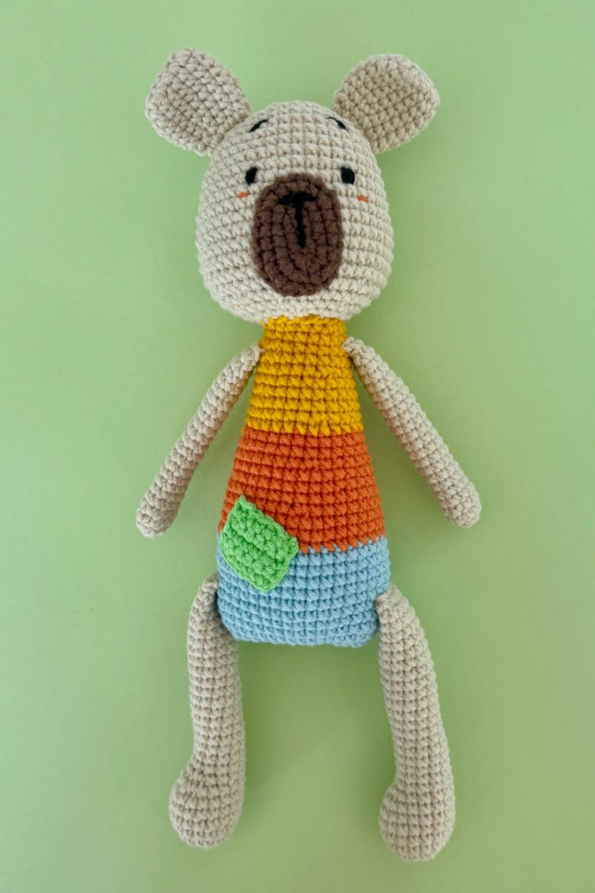Amigurumi Örgü Natürel Oyun Arkadaşı Doggie