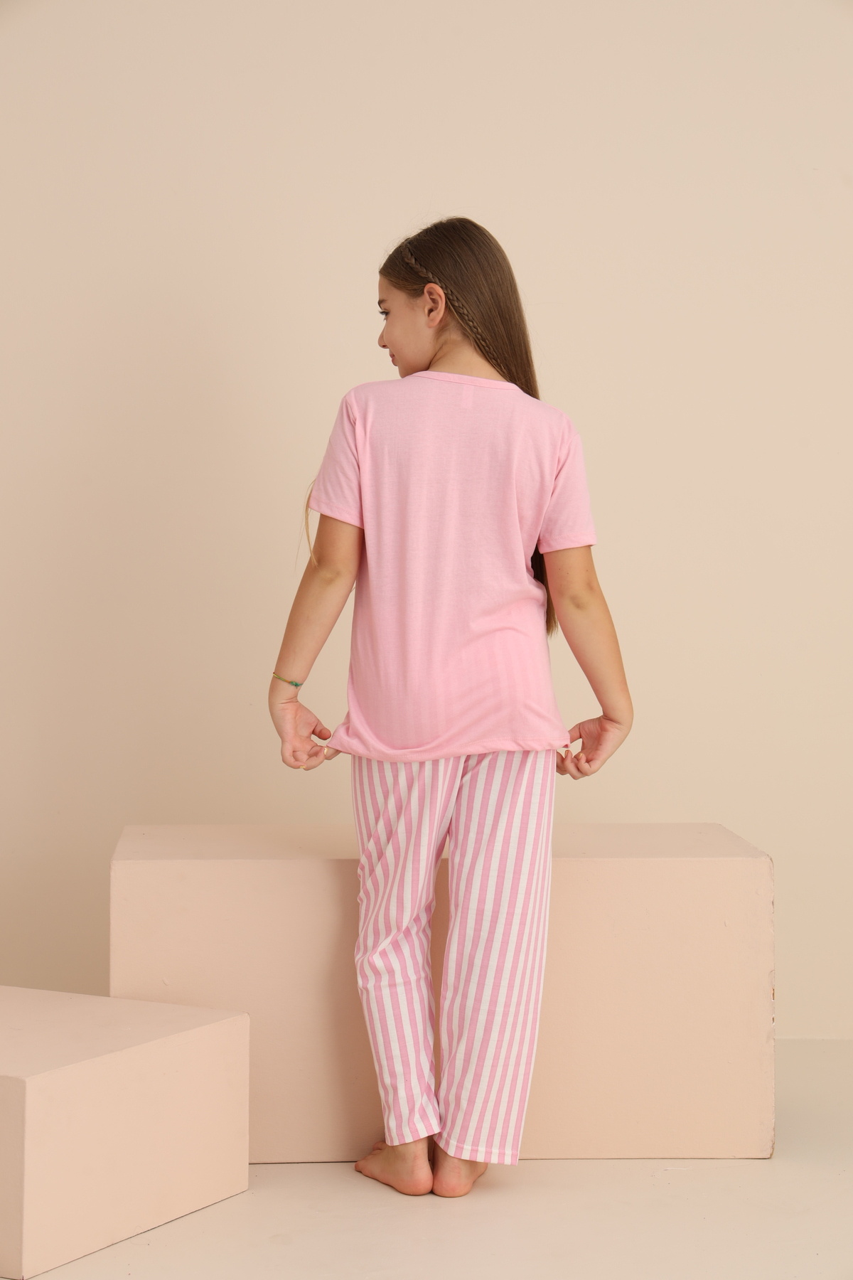 rindahomewear ДІВЧАТКО КОРОТКИЙ РУКАВ ПІЖАМА КОМПЛЕКТ