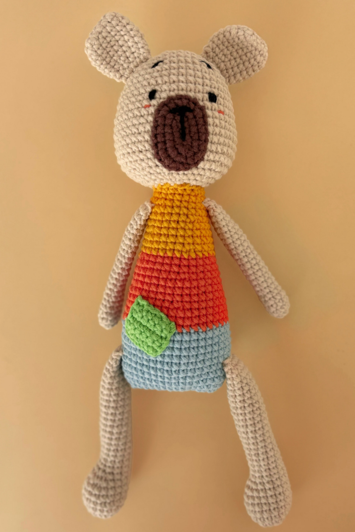 Amigurumi Örgü Natürel Oyun Arkadaşı Doggie