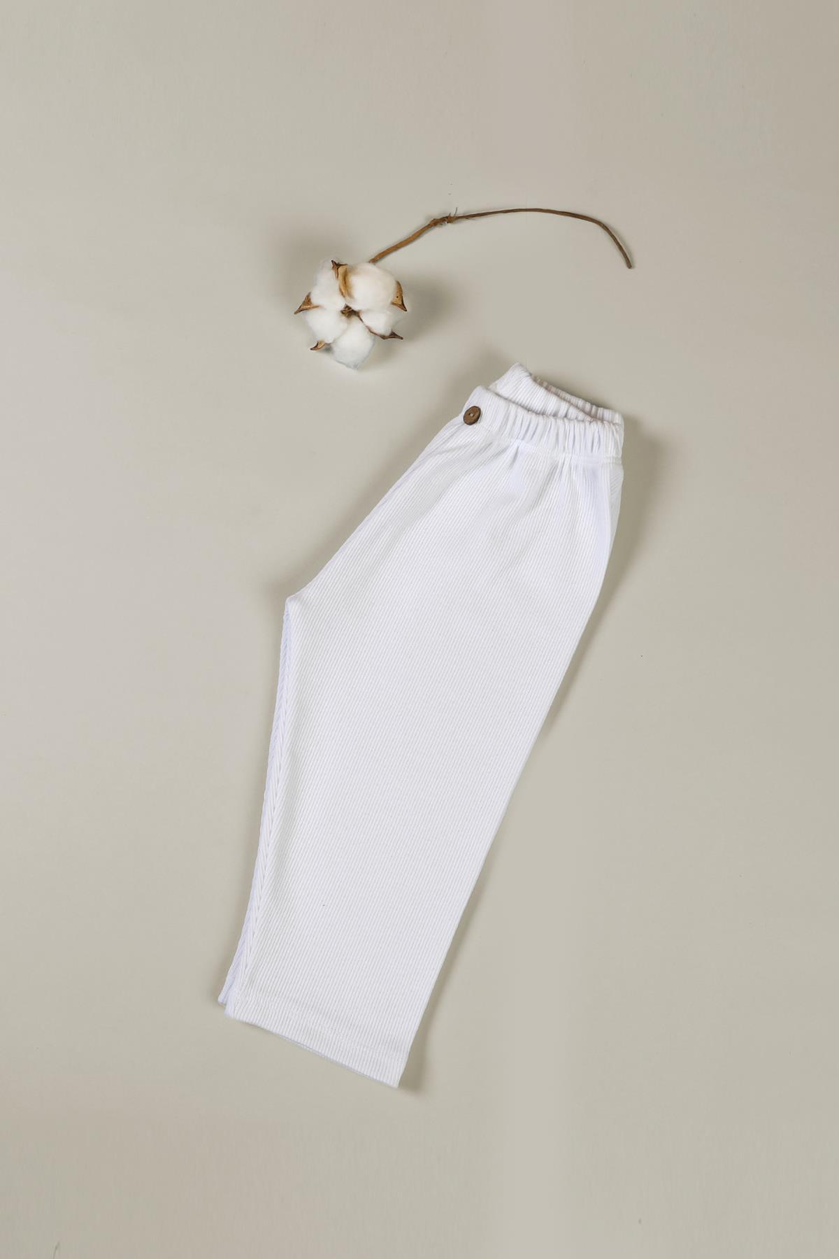 vitmo 3'lü Bebek Pamuklu Slim Fit Tek Alt Esnek ve Rahat Fitilli Kumaş Beyaz-Siyah-Gri fotoğrafı 4 (önizleme)