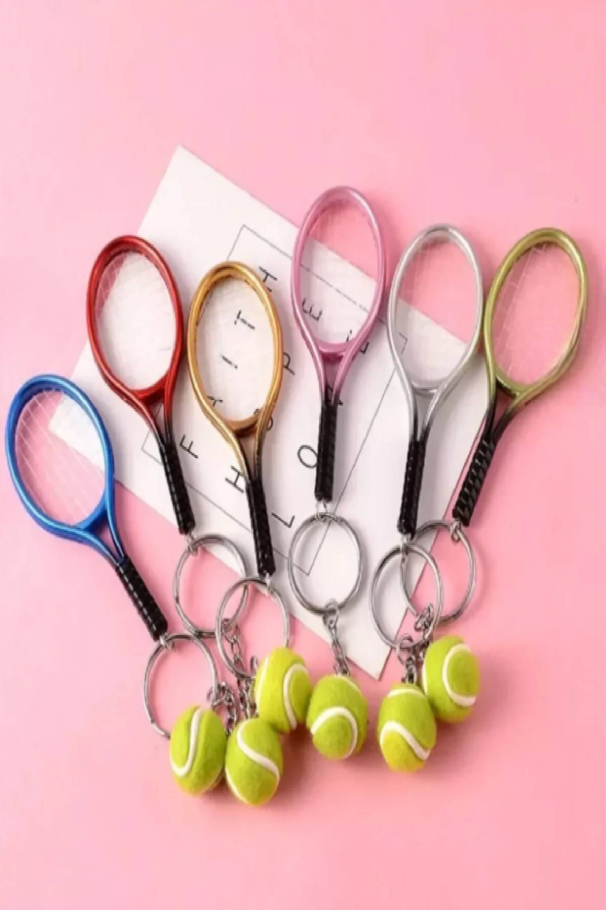 Stylish Keychain Pendant Bag Ornament with Realistic Tennis Racket Design