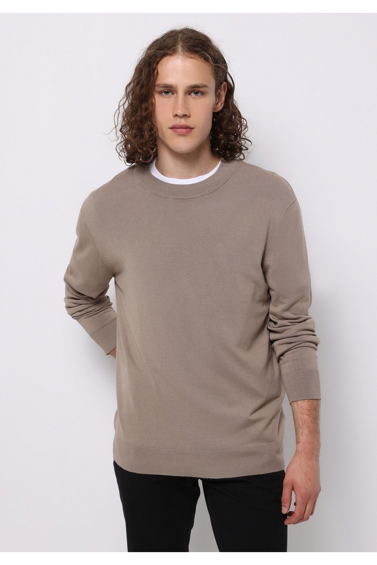 کالینز ژاکت مردانه ژاکارد یقه گرد معمولی فیت بژ