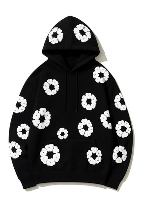 CLASSY.MODA Unisex 3 İplik Kabartmalı Baskılı Hoodie | Günlük Kullanımda Raha...