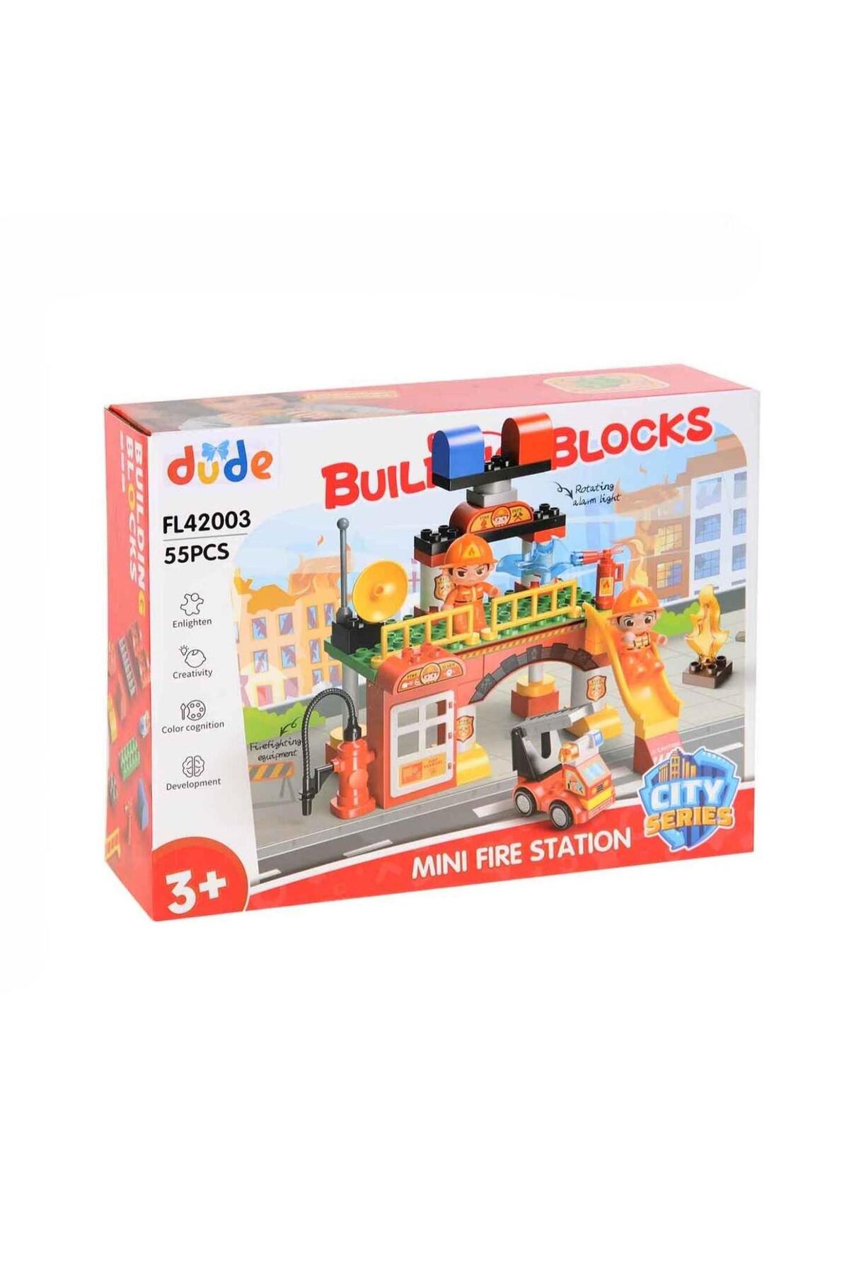 dude Building Blocks 55 Parça Mini İtfaiye İstasyonu - Eğitici Yapım Blokları ve Oyuncak Seti fotoğrafı 6 (önizleme)