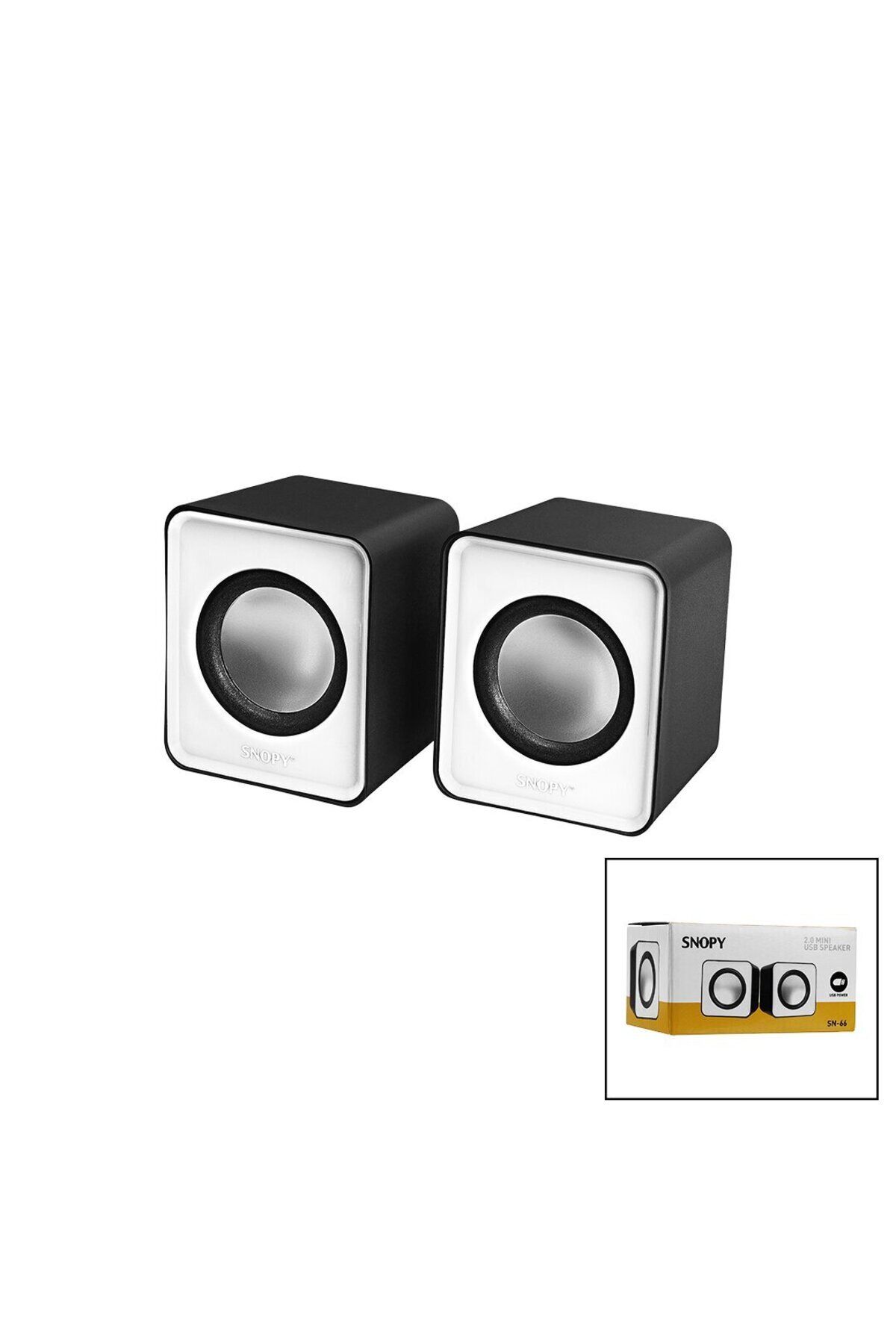 Go İthalat SNOPY SN-66 BEYAZ USB 2.0 MULTİMEDYA 1+1 HOPARLÖR SPEAKER SET 6W (5273)