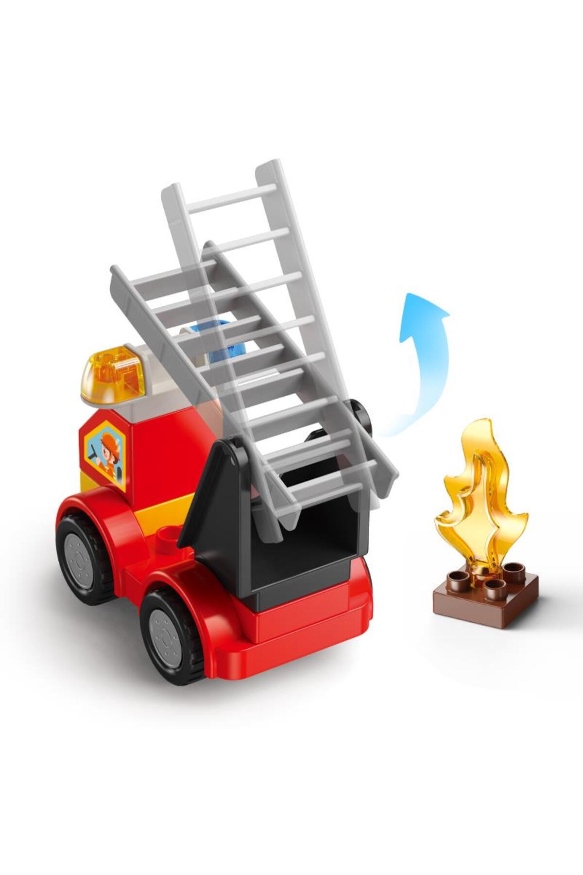 dude Building Blocks 55 Parça Mini İtfaiye İstasyonu - Eğitici Yapım Blokları ve Oyuncak Seti fotoğrafı 4 (önizleme)