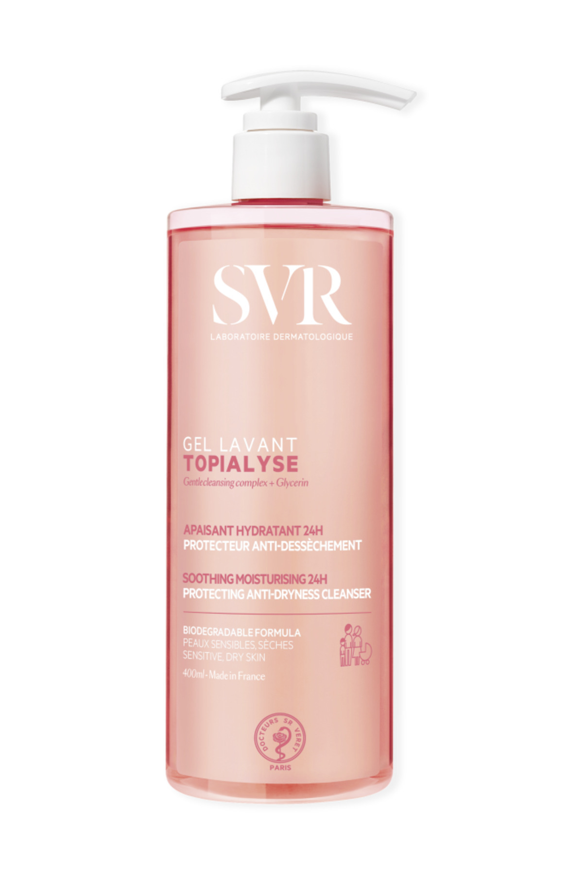 SVR Topialyse Gel Lavant Kuru ve Hassas ciltler için Nemlendiren Temizleyici 400 ml
