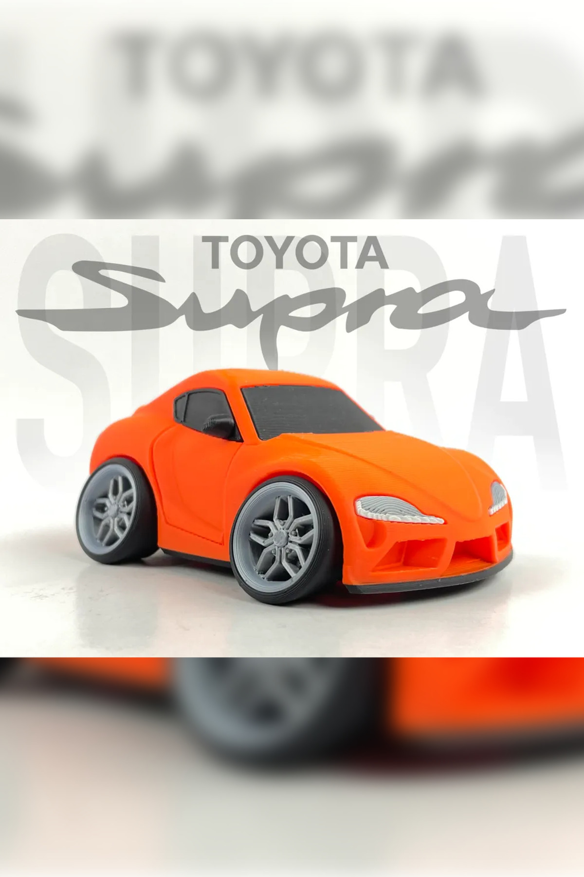 Genç 3D Karikatür Toyota Supra MK5 Model | Koleksiyonluk Dekoratif Maket | 3D Tasarım