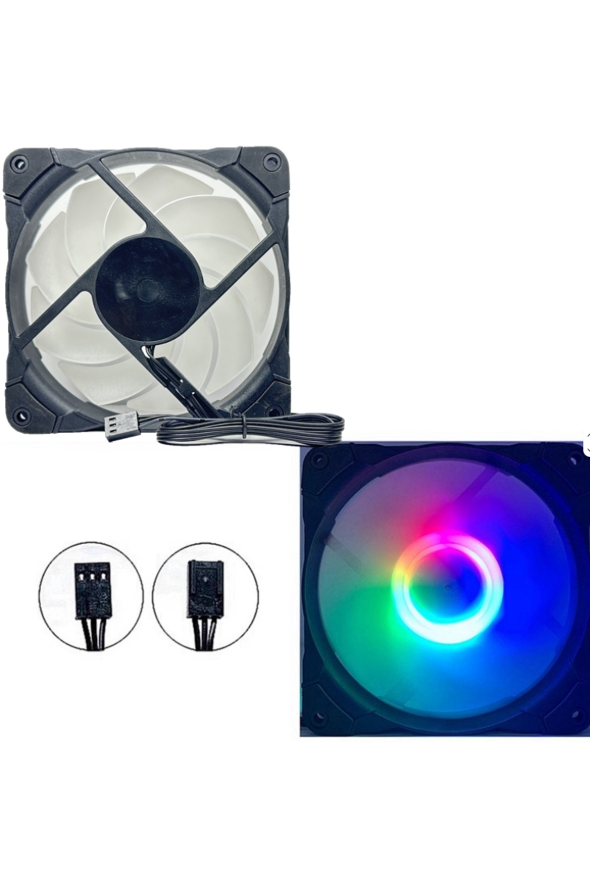 gaman (3'LÜ SET) Stalker Warrior RGB ice Cube l 120 RGB Kasa Fanı