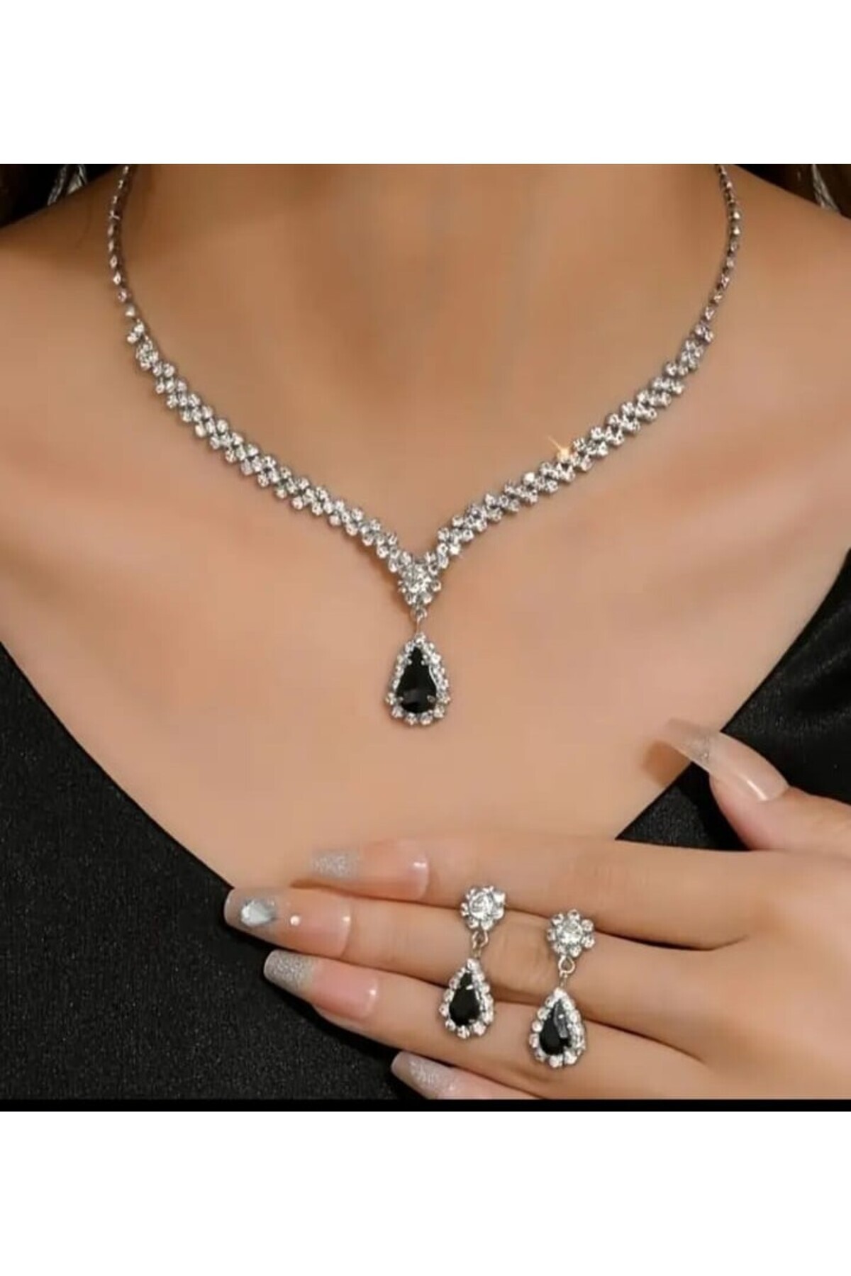 Zanora Gümüş Kaplama Ada Kolye Küpe Ve Bileklik Seti 3'lü Set Davet Düğün Nişan Abiye