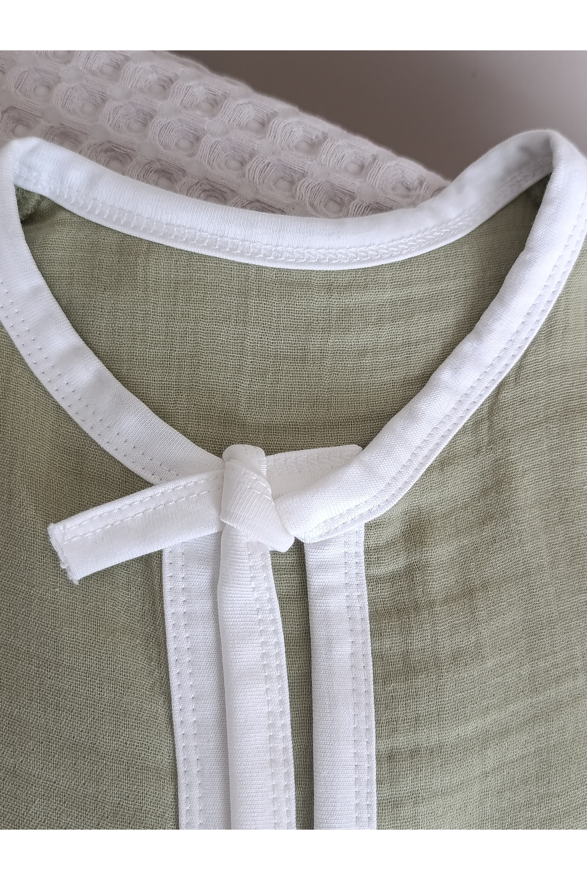 PURE BABY NATURA Organik Müslin Bebek Yeleği, erkek bebek haki yelek, 0-2 yaş fotoğrafı 5 (önizleme)