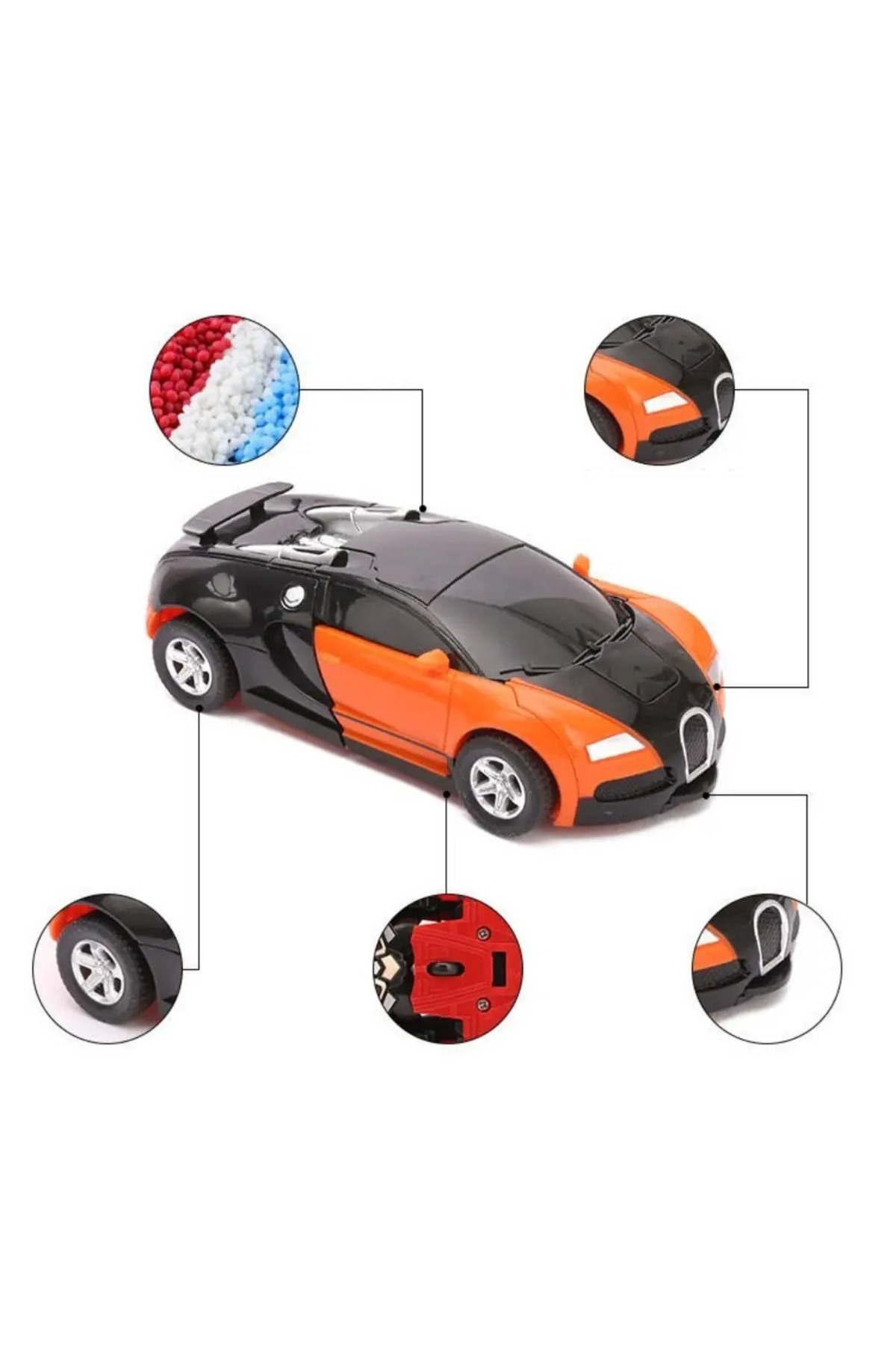 NEWBRENDHOME Eğitici Erkek Çocuk Oyuncak Robota Dönüşen Spor Araba Lamborghini Oyuncak Transformer Robot Araba Kı fotoğrafı 4 (önizleme)