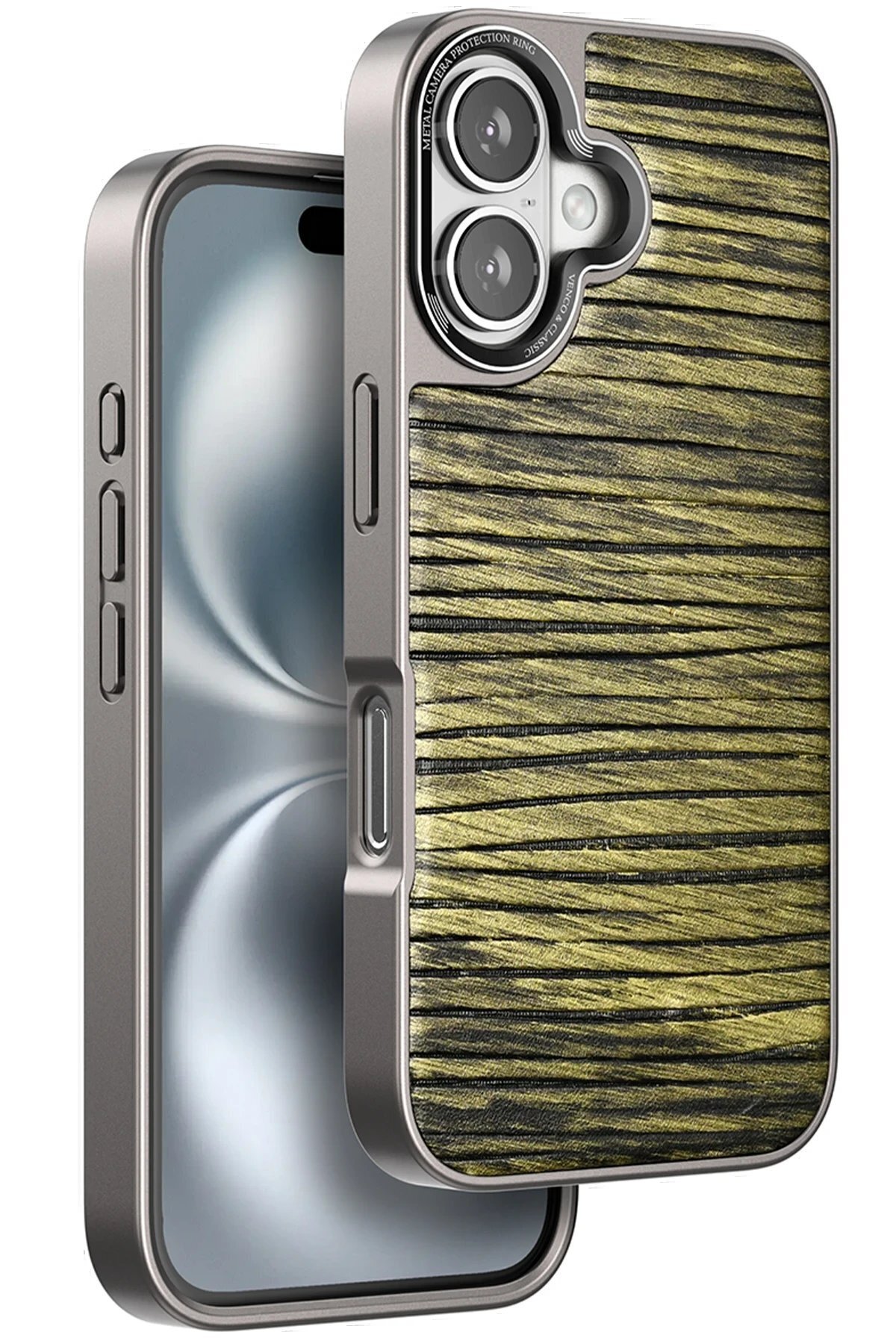 Northcity iPhone 16 Wave Kapak - Koyu Kahve-(5796)