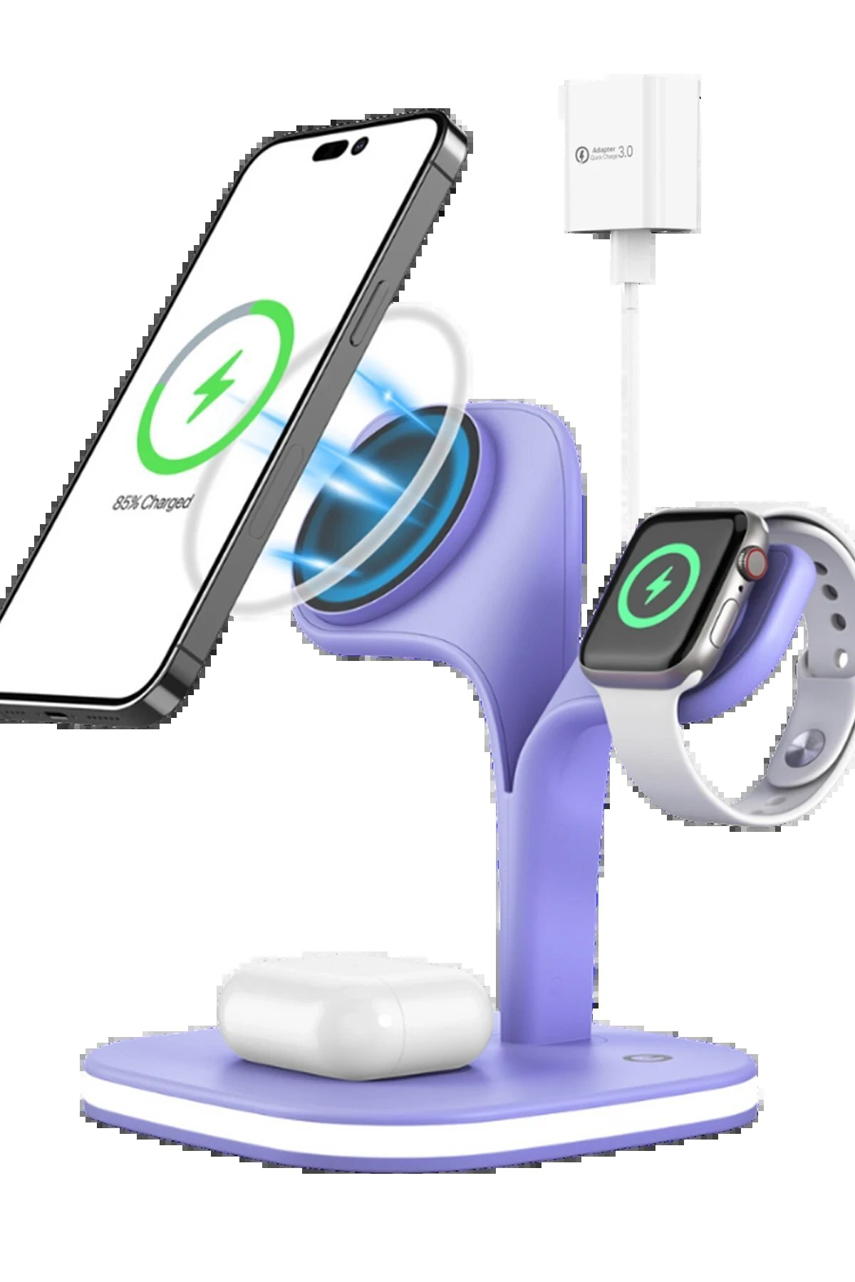 SHC42000 Ym-Ud22 Kablosuz Şarj Masaüstü Set - Lila-(5796)