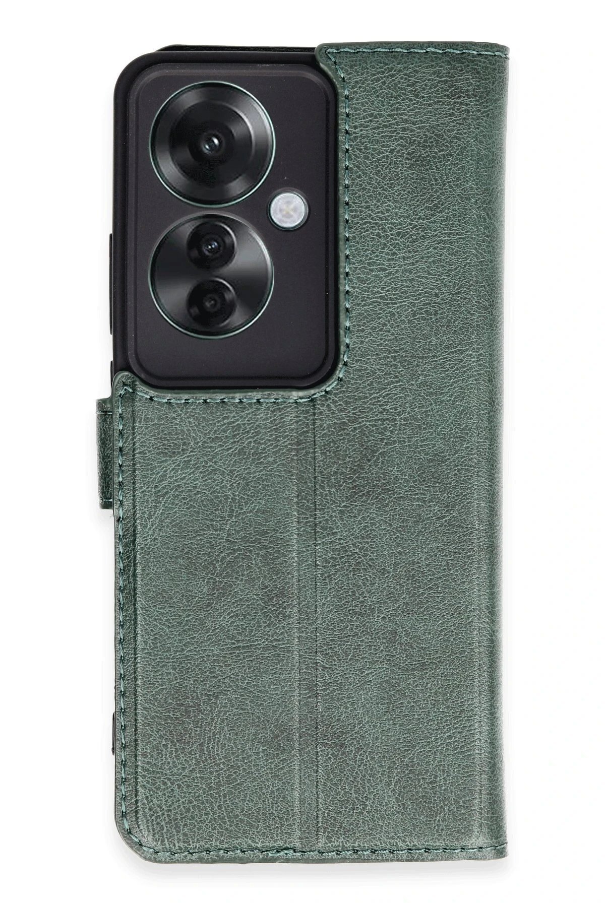 Northcity Oppo Reno 11F Kılıf Trend S Plus Kapaklı Kılıf - Yeşil-(5796)