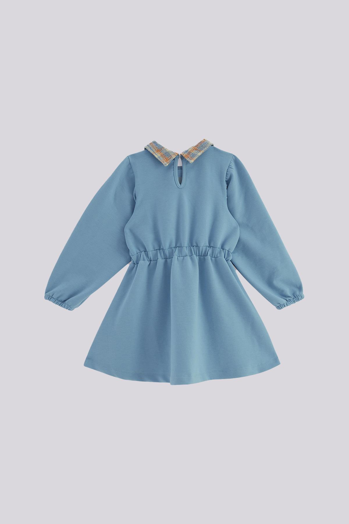 Tyess  BG Store Kız Çocuk Mavi Elbise - Görsel 7