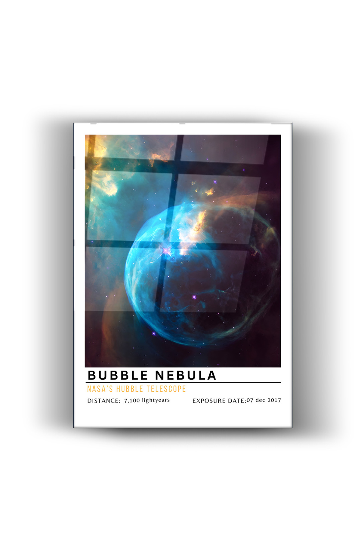 NASA Uzay Cam Tablo –Bubble Nebula Ev Ve Ofis Dekorasyanu Güneş Görseli, Astronomi-Çocuk Odası