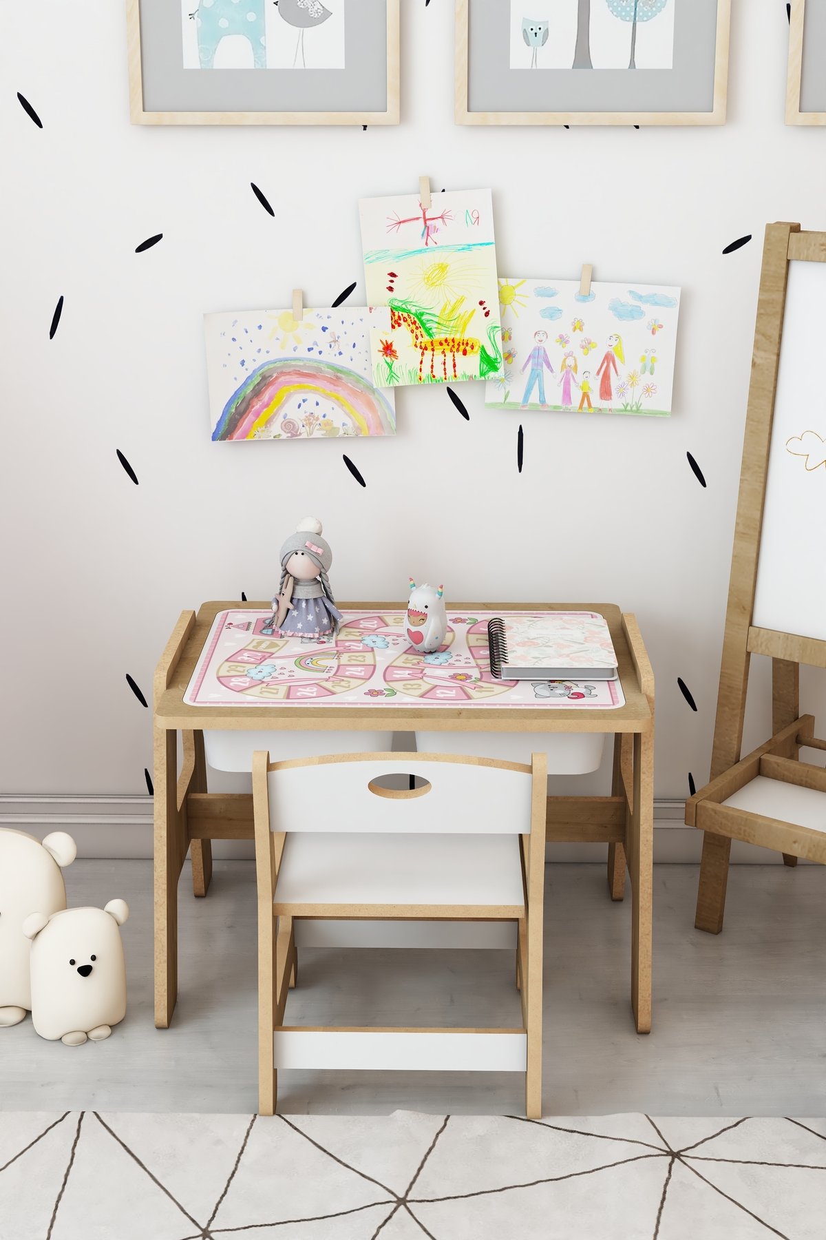 Jest Dekor Konsept Lesson Montessori Ahşap Aktivite Masa Sandalye Takımı fotoğrafı 2 (önizleme)