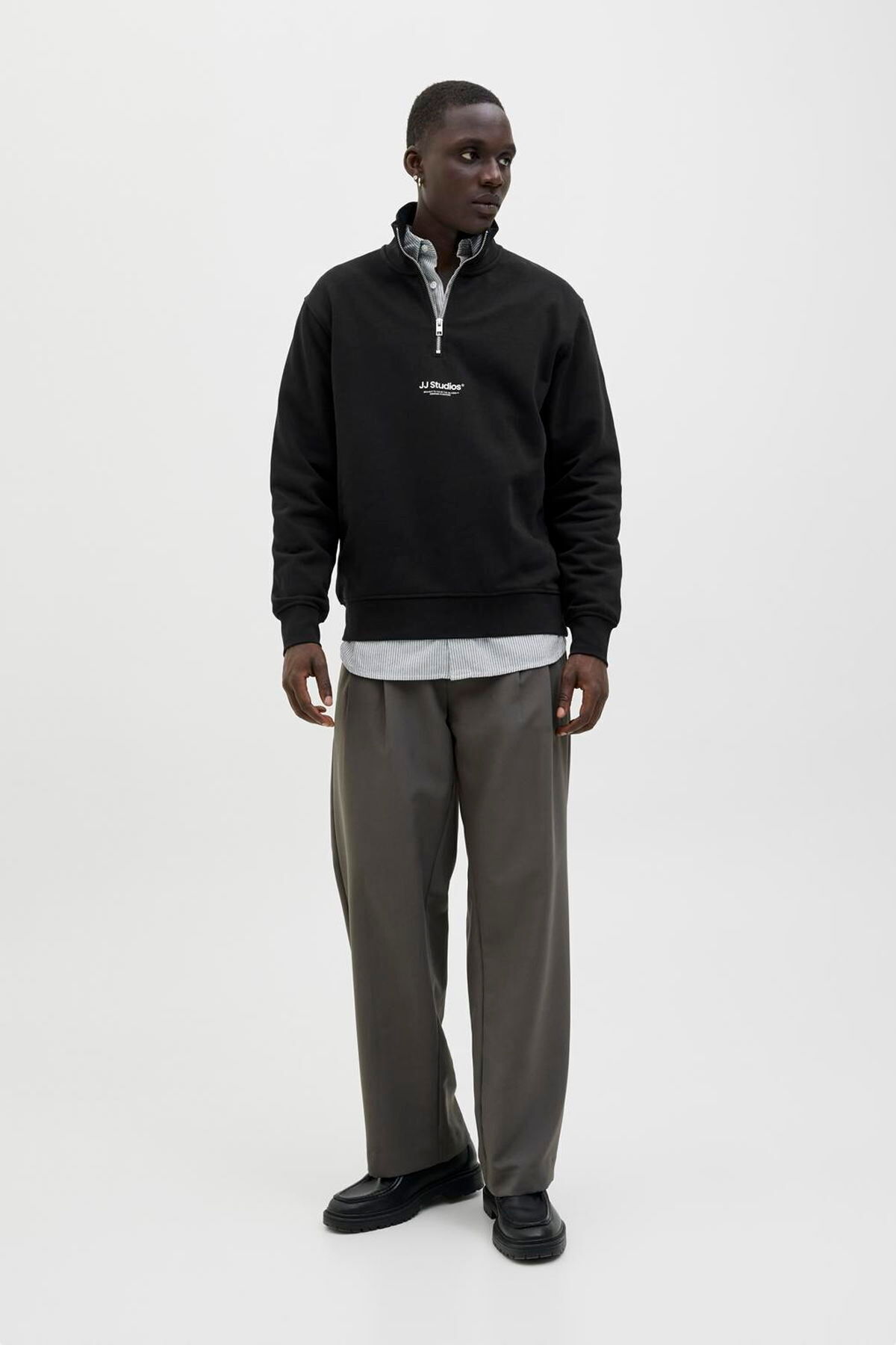 Jack & Jones Jack Jones Soho Relax Fit Yaka Fermuarlı Erkek Sweat 12278793 görsel 2