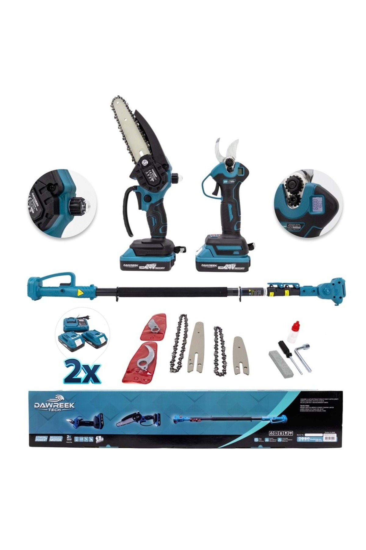 ekinler el aletleri Teleskopik 2.5m + İkili Budama Seti MK36