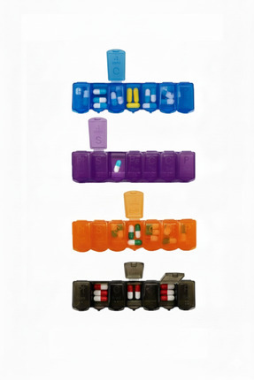 SEMULİFE haftalık İlaç Kutusu 4’li Set – Gün Bölmeli, Taşınabilir Saklama Kut...