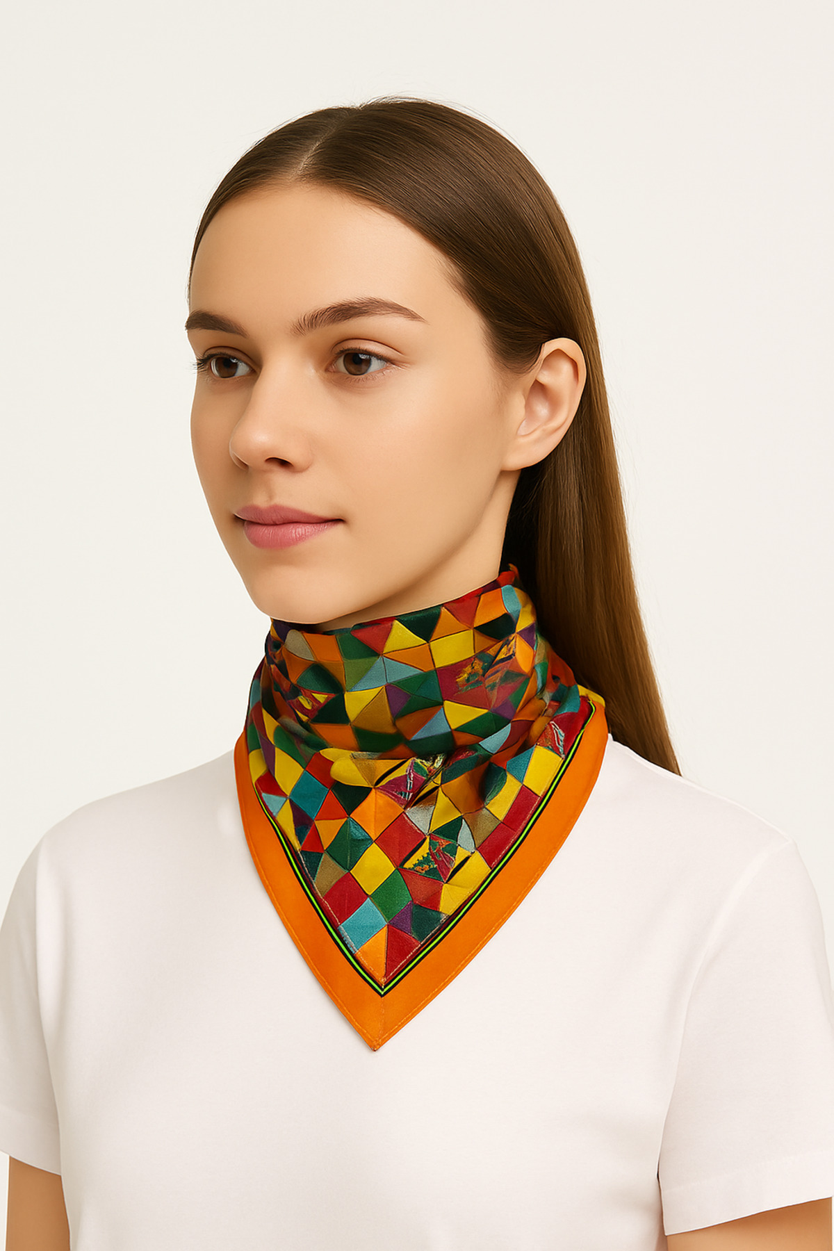 MD Moda Accessories Renkli Patchwork Desenli Fular