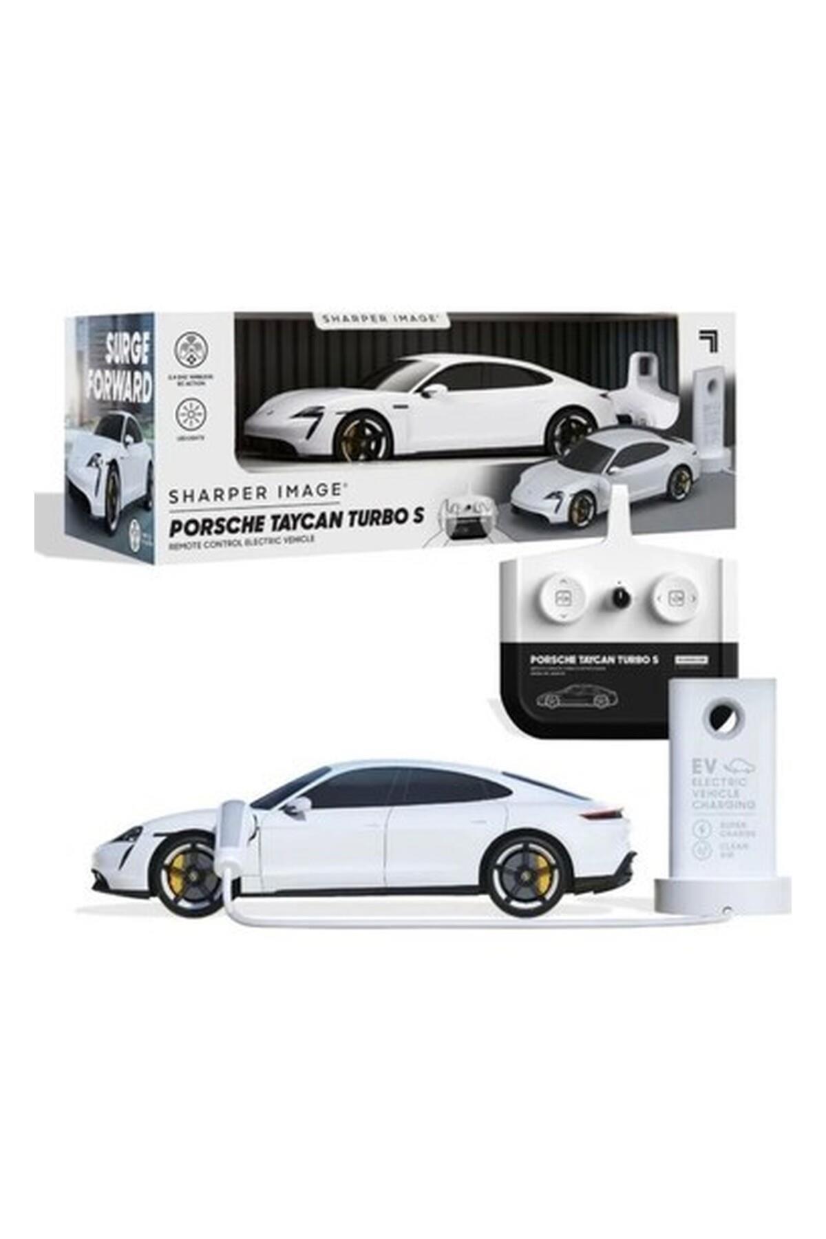 Sharper Image Porsche Taycan Turbo S Uzaktan Kumandalı Araba Beyaz