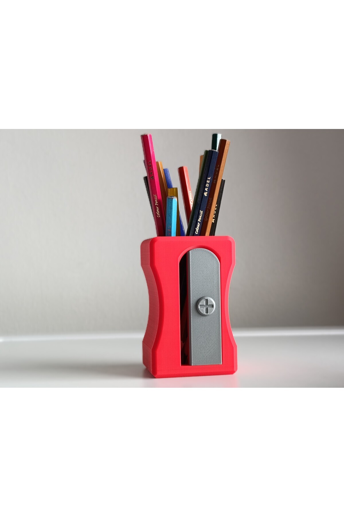 dys tasarım Kalemtraş şeklinde Masaüstü Kalemlik (KIRMIZI)