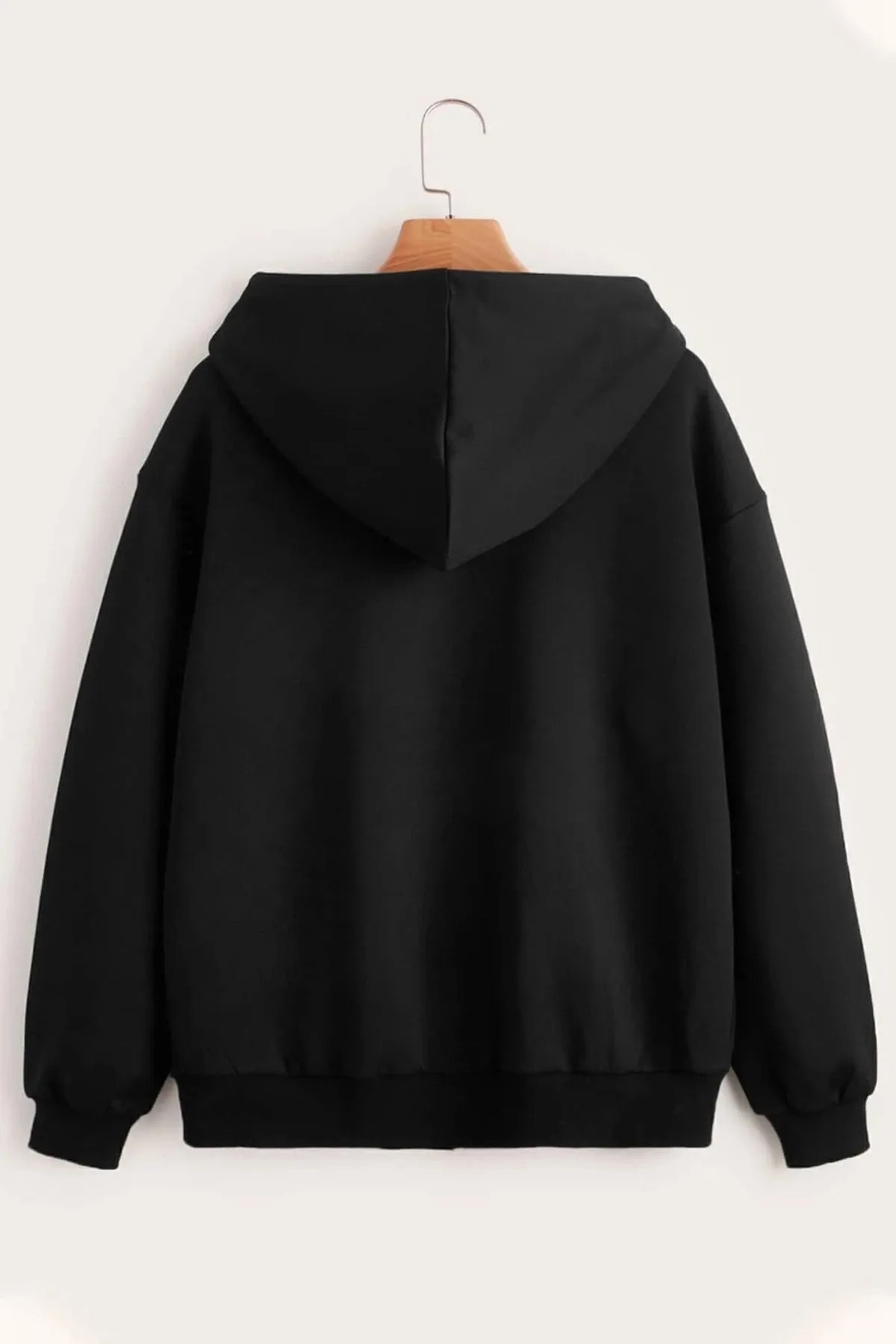 Trend Sizde  Unisex Siyah Ve Gri Renk 2 Li Fermuar Kapüşonlu Sweatshirt - Görsel 3