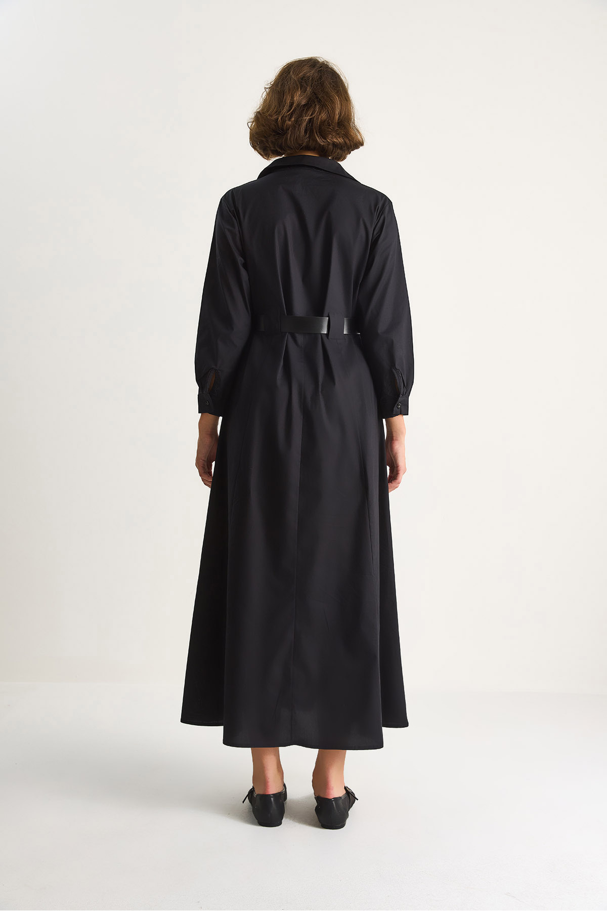 Bianco Lucci  Kadın Düğme Kapamalı Cep Detaylı Kemerli Gömlek Elbise 60284073 - Görsel 9