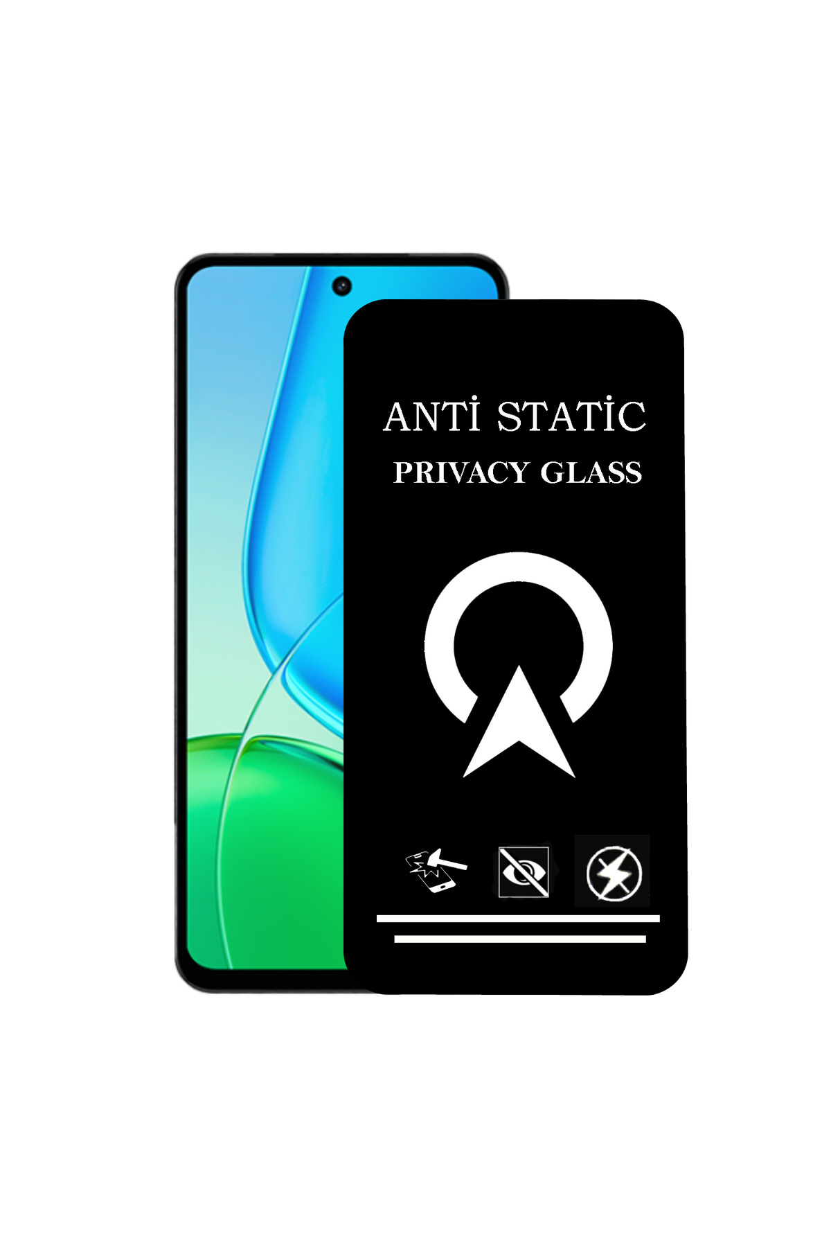 Vivo Y29 ile Uyumlu Tam Kaplayan Anti Statik Görünmez Safir Ekran Koruyucu Hayalet Cam