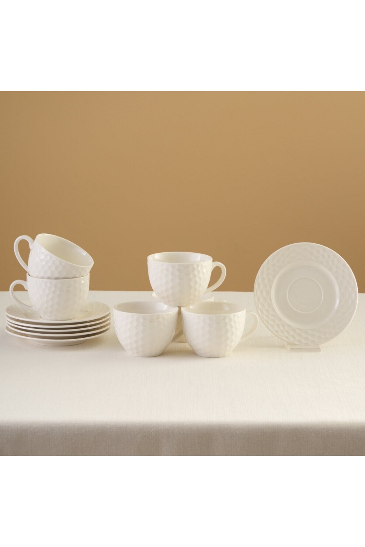 Karaca Nora Embossed Teetassen-Set für 6 Personen, 220 ml