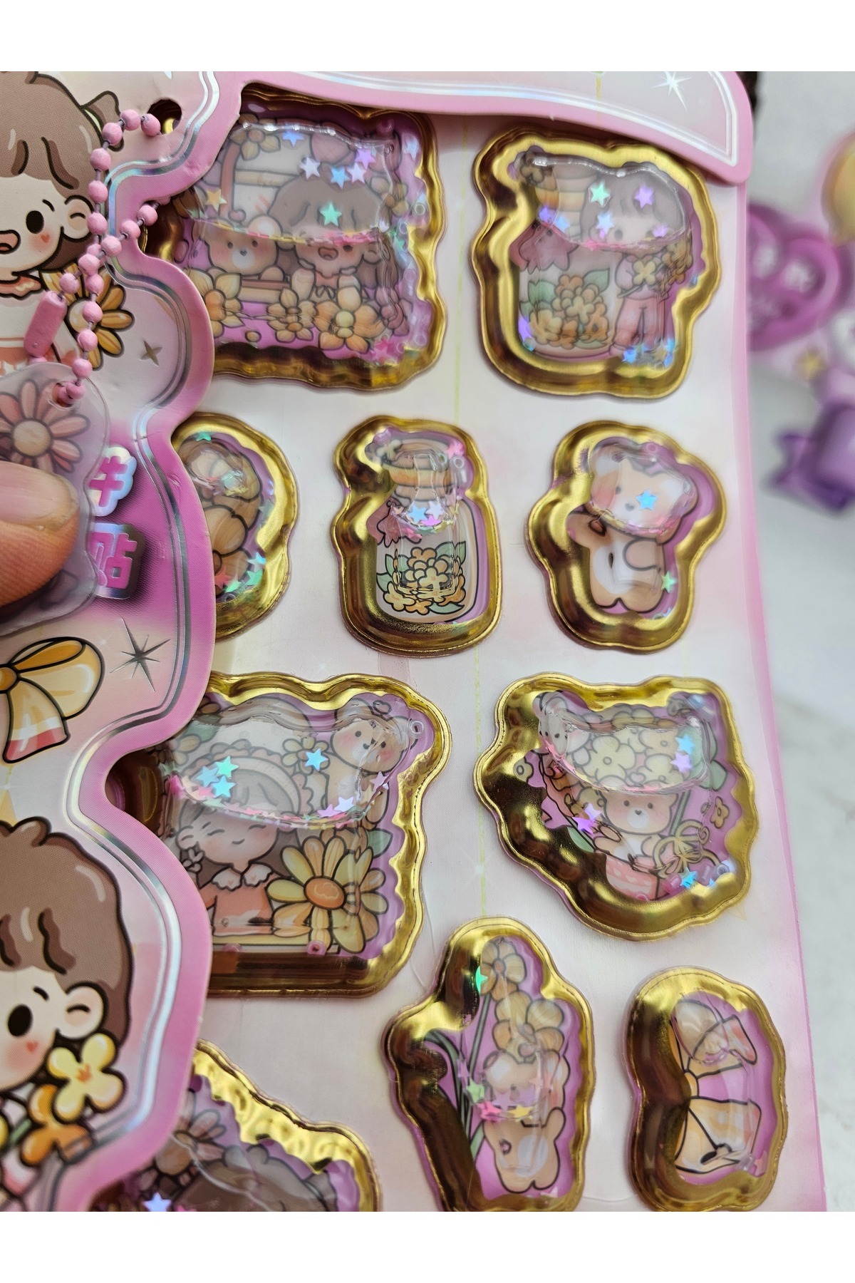 Meyra Accessories sanrio kawaii sticker içi sulu sevimli kaliteli sticker okul öncesi öğrenci hediyesi fotoğrafı 3 (önizleme)