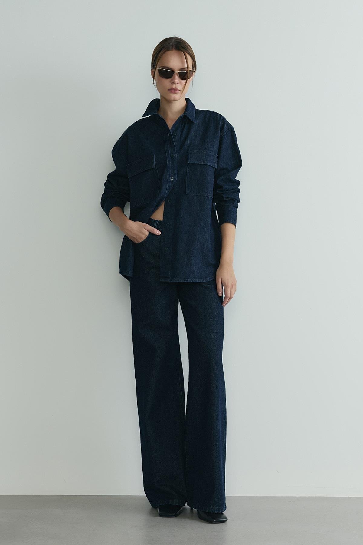 Suud Collection  Mavi 88 Wide Leg Jean - Görsel 6