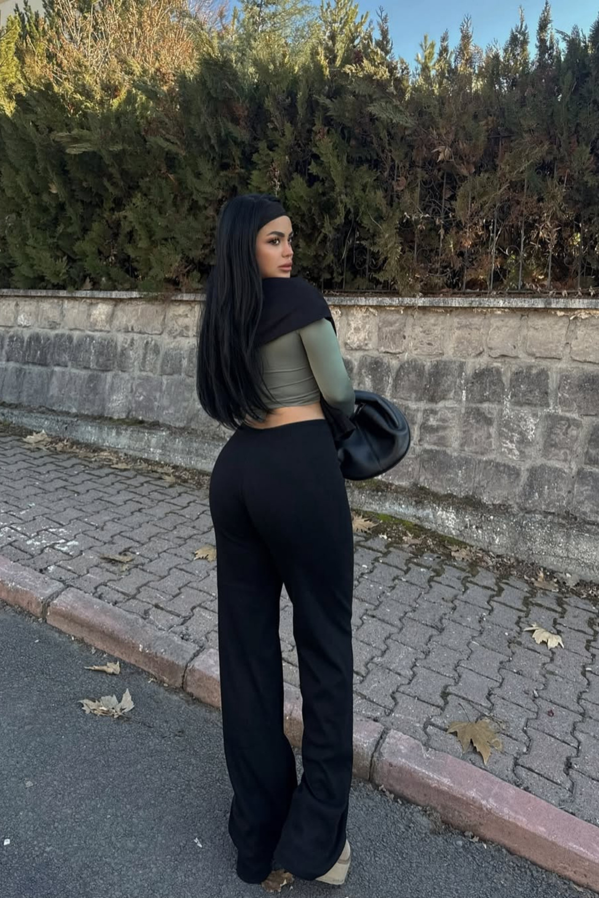 Siner Fashion  Kadın 3 lü Fitilli Bol Paça Rahat Günlük Pantolon - Görsel 5