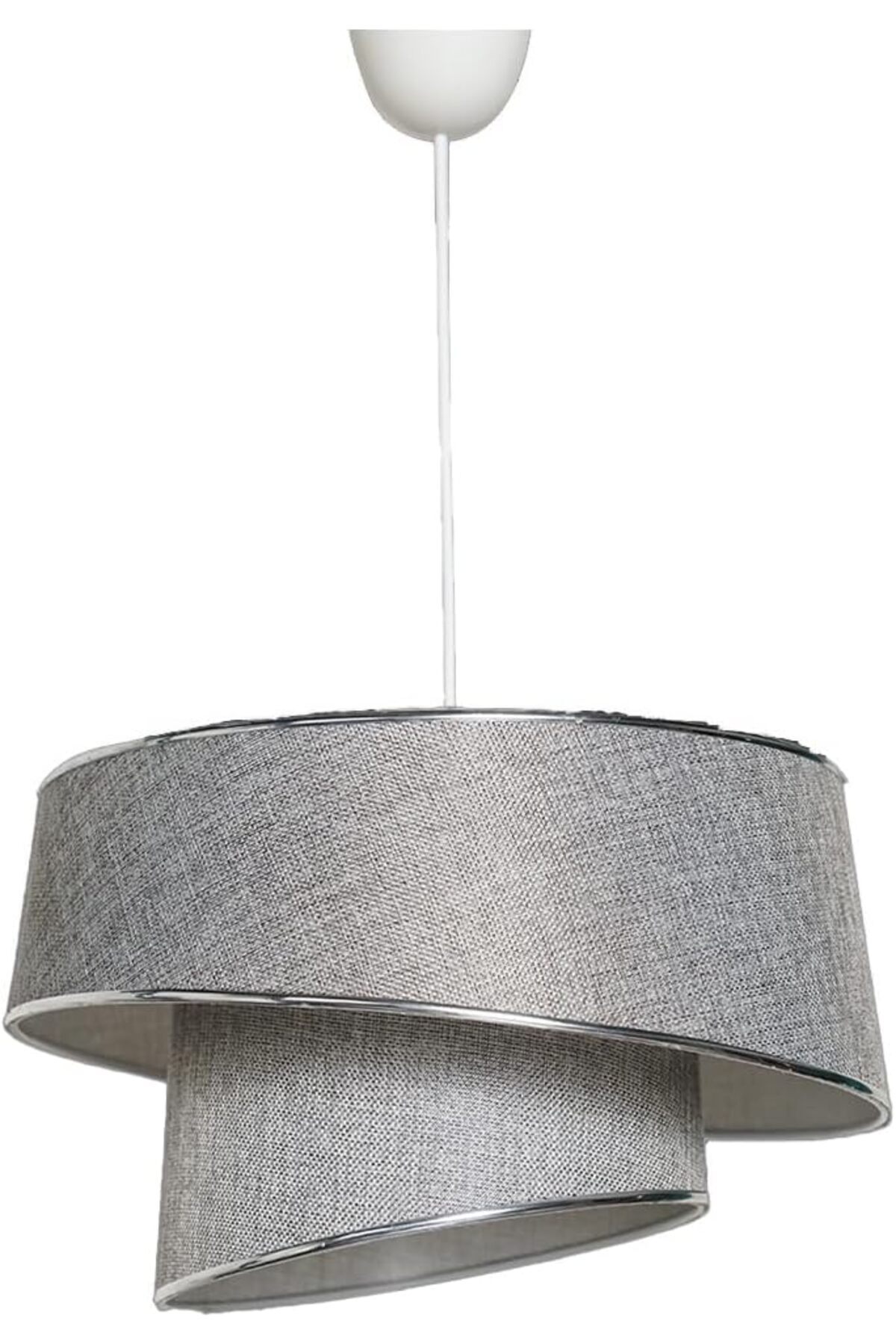 STOREMAX Tasarım Metal ve Gri Kumaş Gövde - LED ve Ampul Uyumlu Ayarlanabilir Asma Tavan Lambası 1171935
