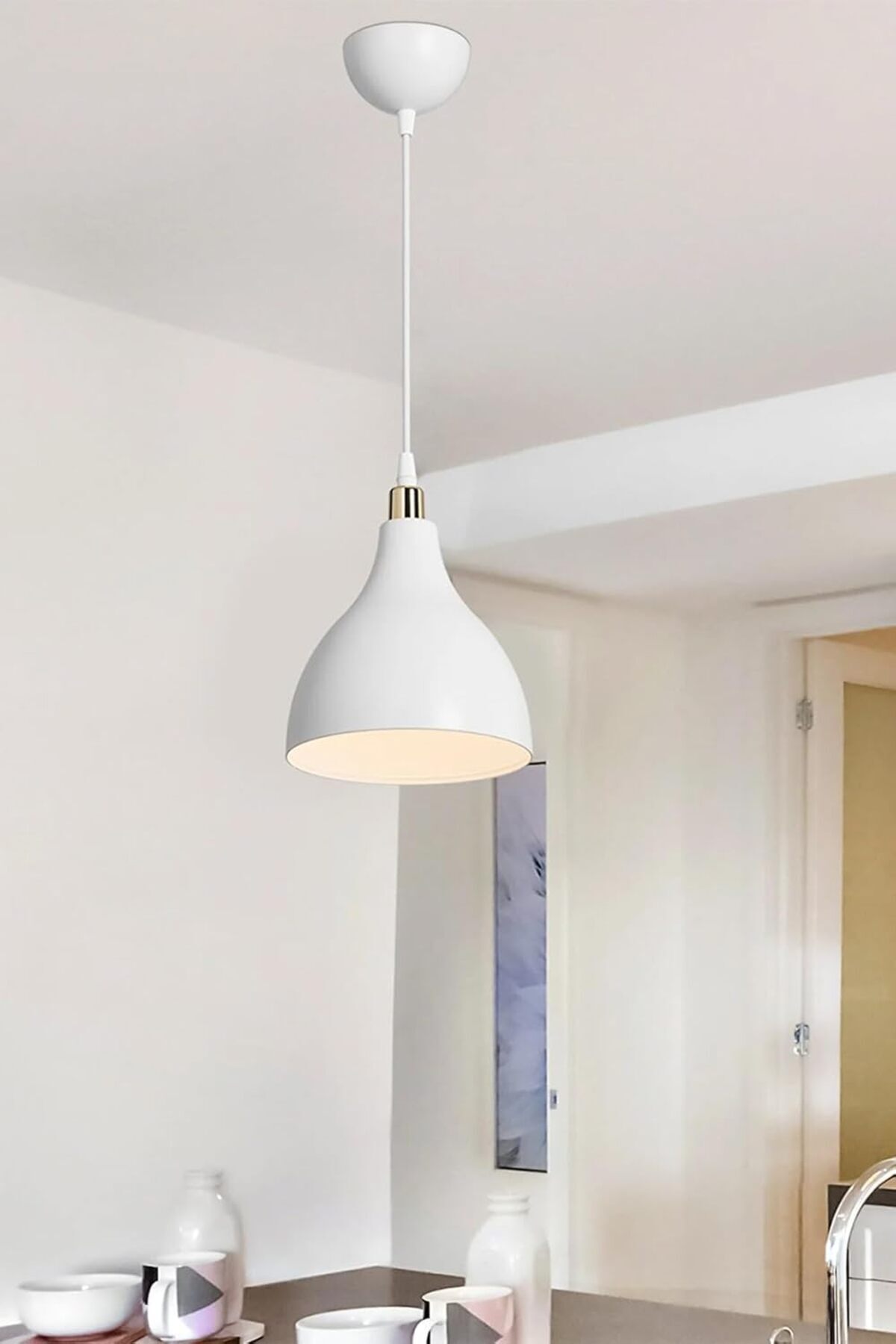 STOREMAX LightDesign Beyaz Sarkıt Avize Yatak Odası Salon Mutfak Koridor Lamba 18 AGnm94 1154848