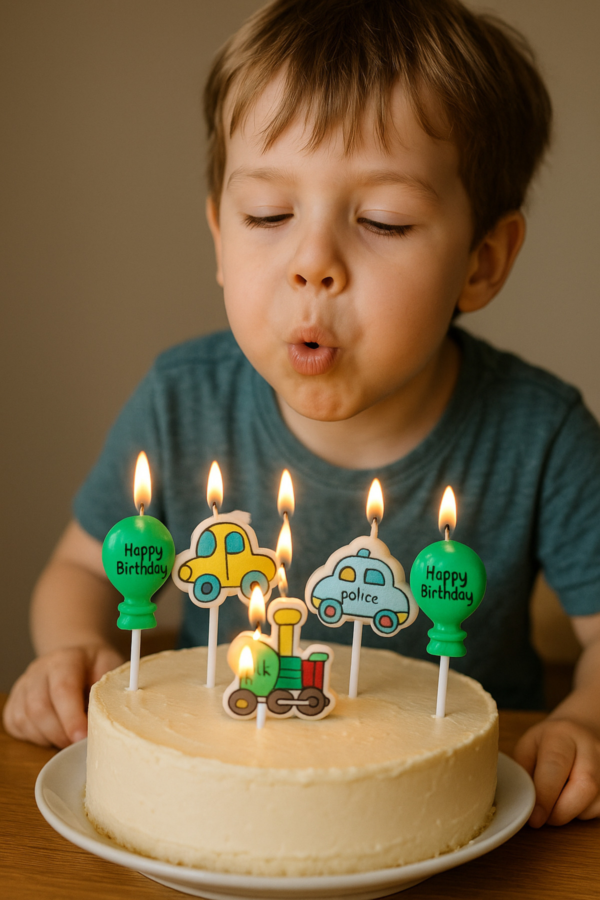 Partifabrik Taşıtlar Temalı Karışık 5 parça Mum Pasta mumu