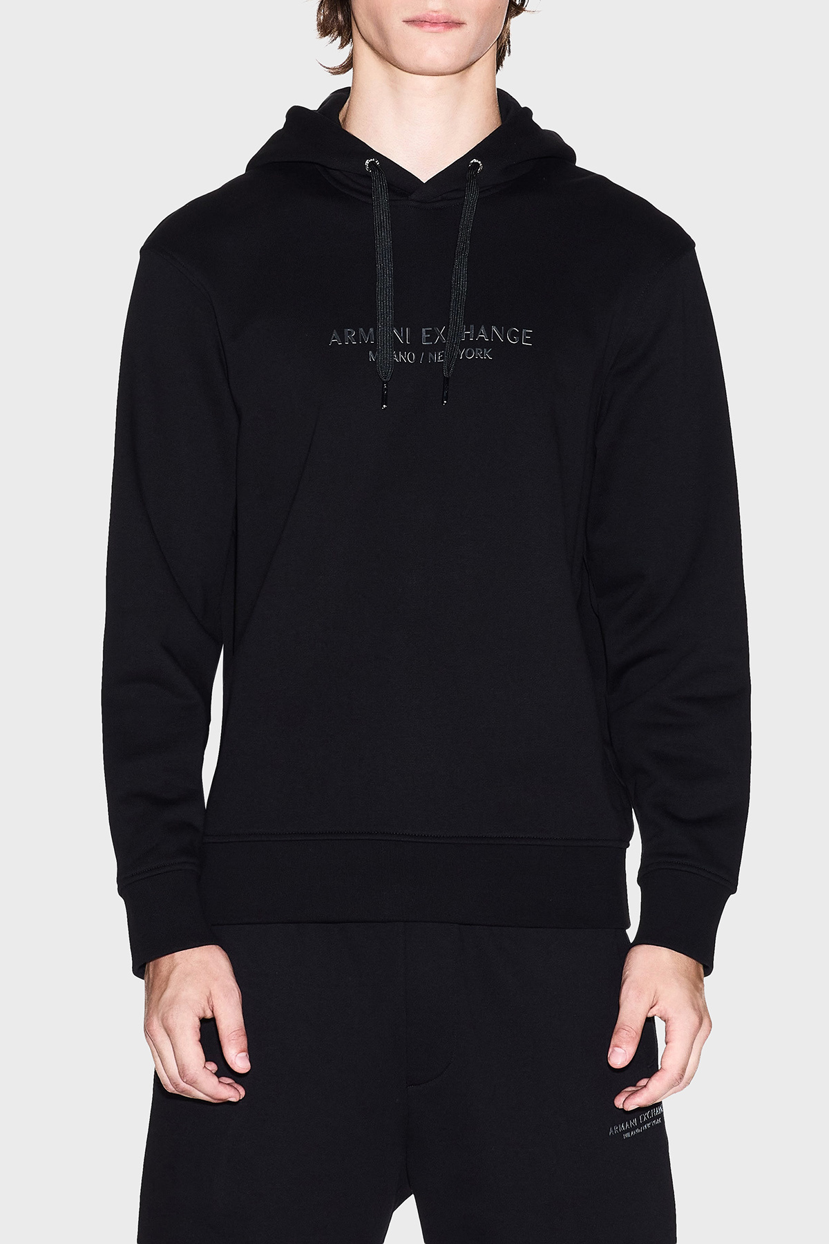 آرمانی اکسچنج سویشرت مردانه کلاه دار طرح لوگو از جنس پنبه کشی و سایز معمولی SWEAT XM001294 AF20934 UC001