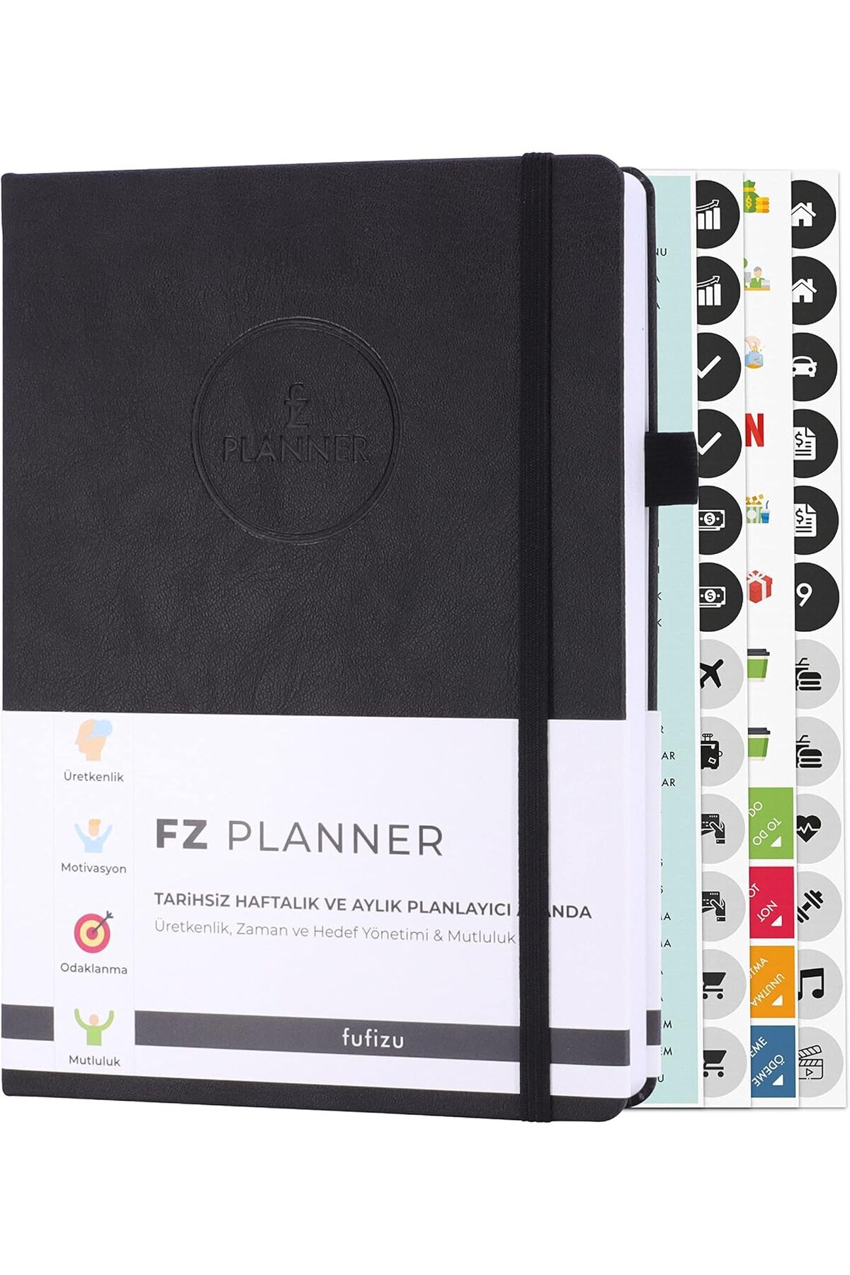 STOREMAX Fz Tarihsiz Haftalık Planlayıcı Deri Ajanda, Siyah 1178367