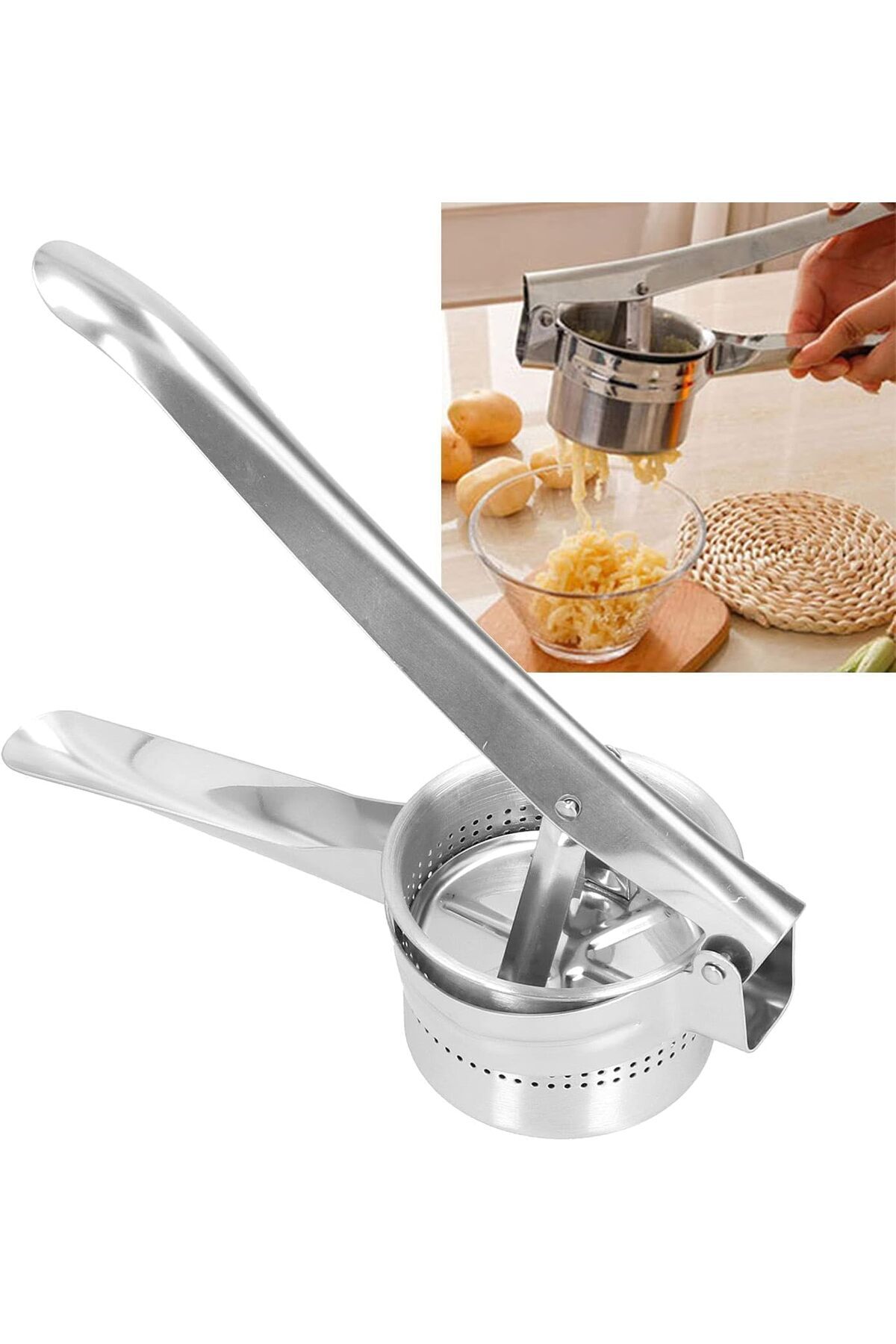 Mena Rise modadash Paslanmaz Çelik Patates Püresi Presi, 3'ü 1 Arada Meyve ve Sebze Presi, Mutfakta Çok Y