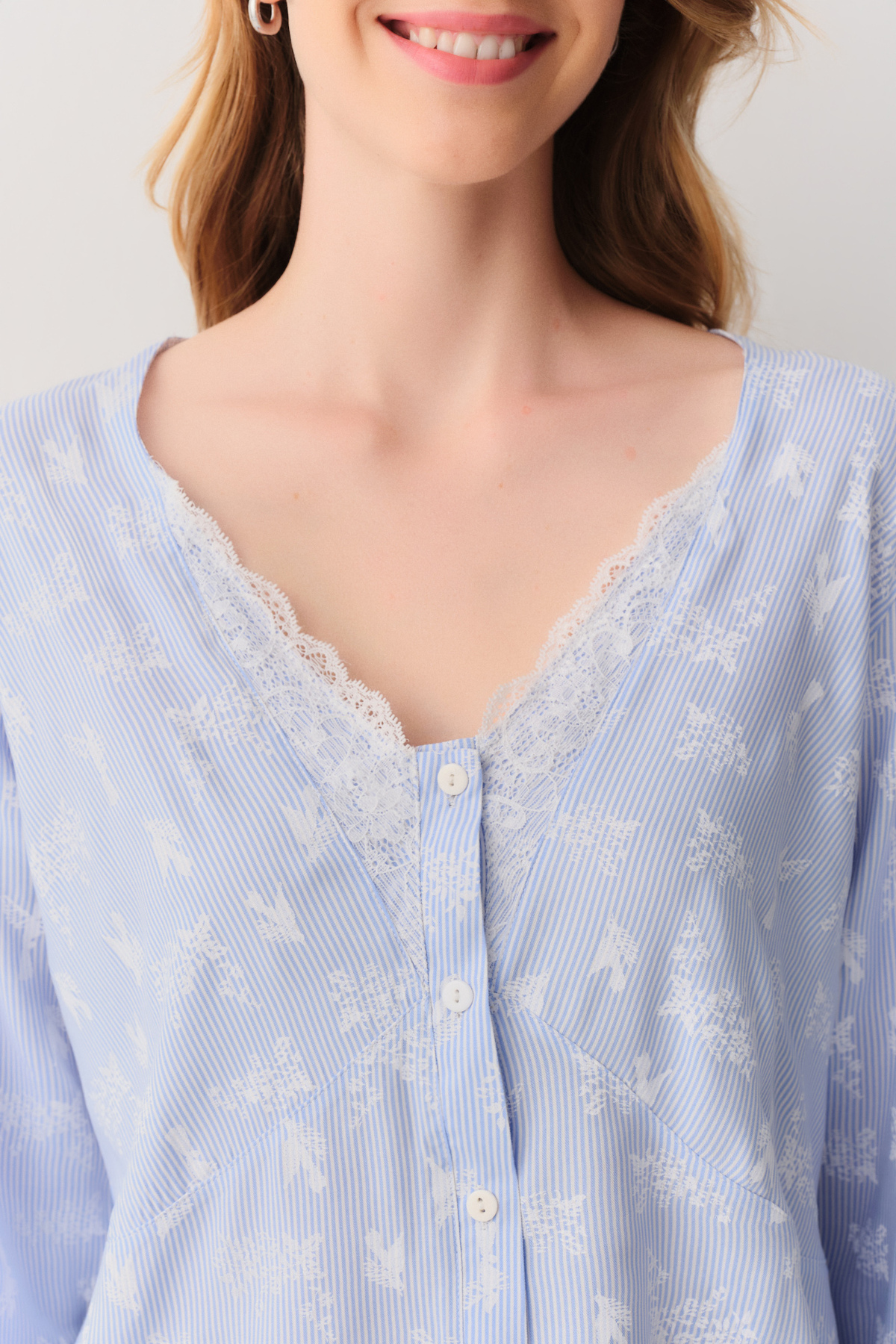 Suwen  Naive Gömlek Yaka Pijama Takımı - Görsel 3