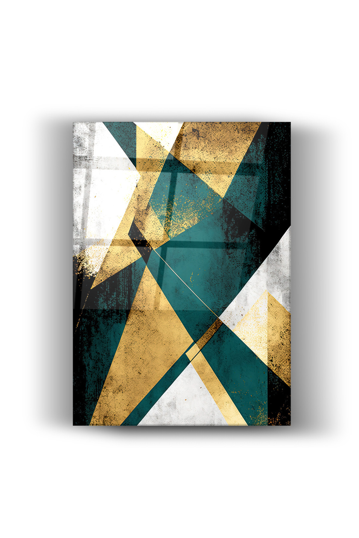 Modern Geometrik Desenli Kanvas Tablo - Orta Boy Dikey-Ev-İş Dekorasyonu-Cam Tablo